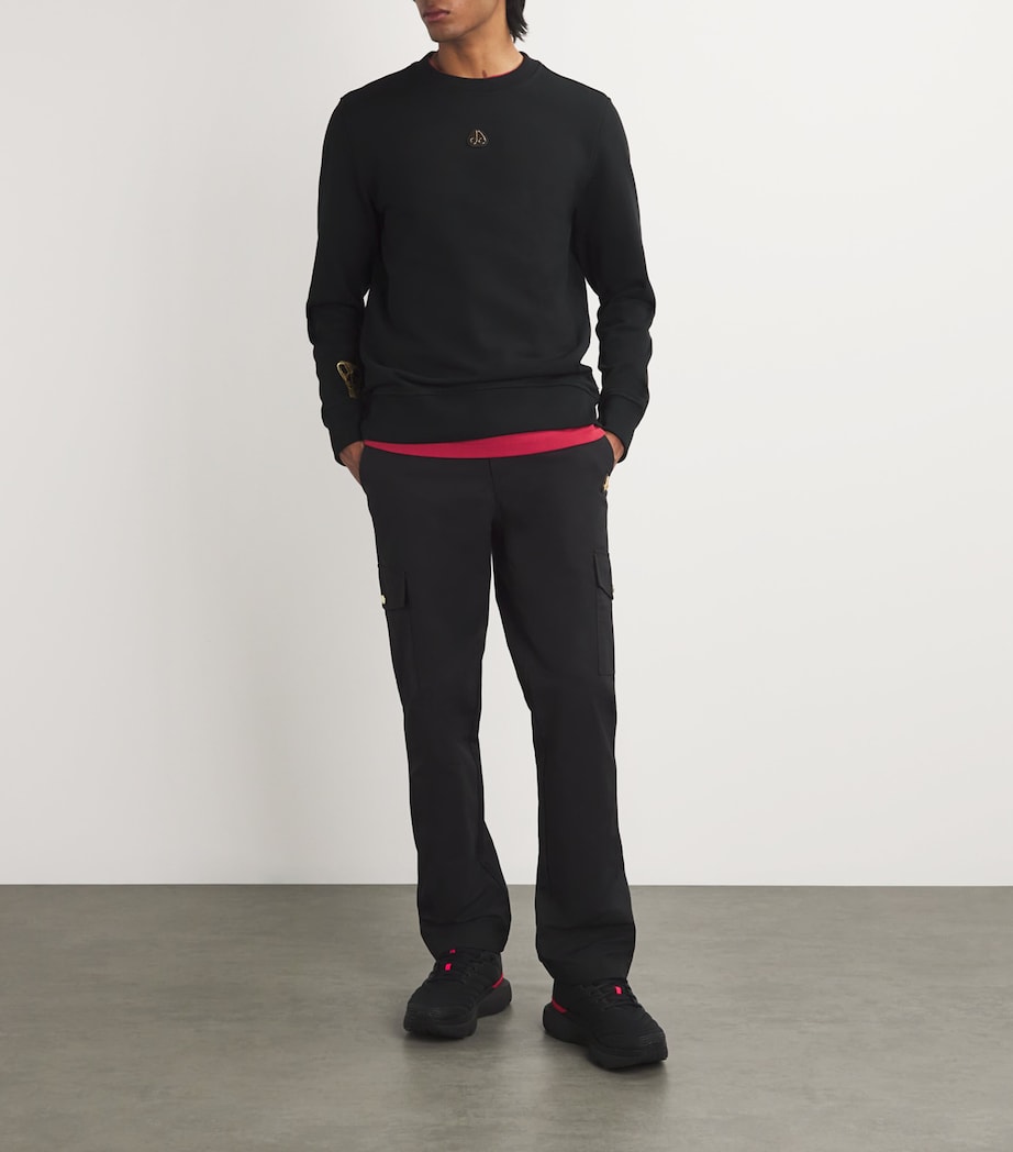 Moose Knuckles Mens Snake Logo Sweatshirt Black Image 2