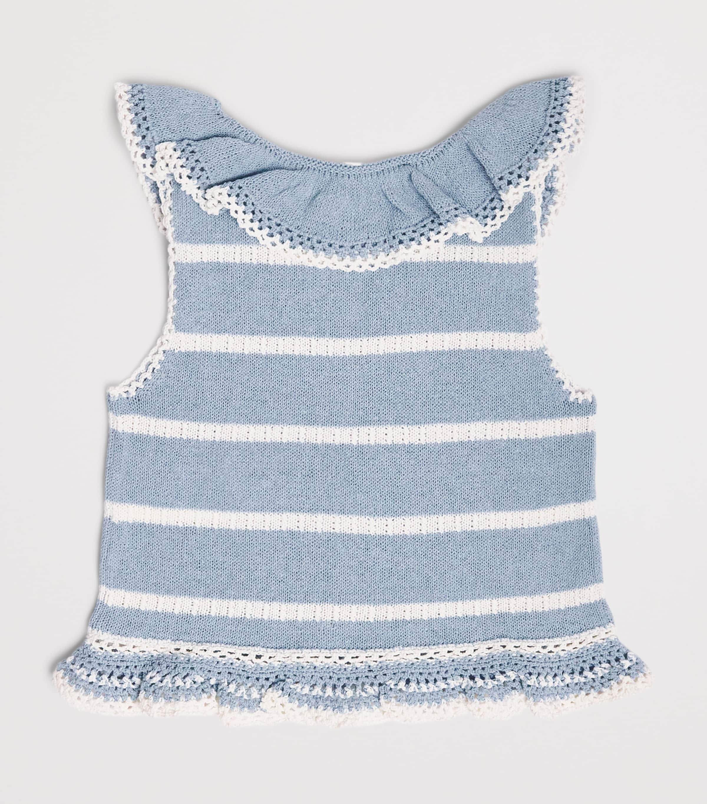 Zimmermann Kids Knitted Stripe Indra Top (2-12 Years) Blue/ecru Image 2