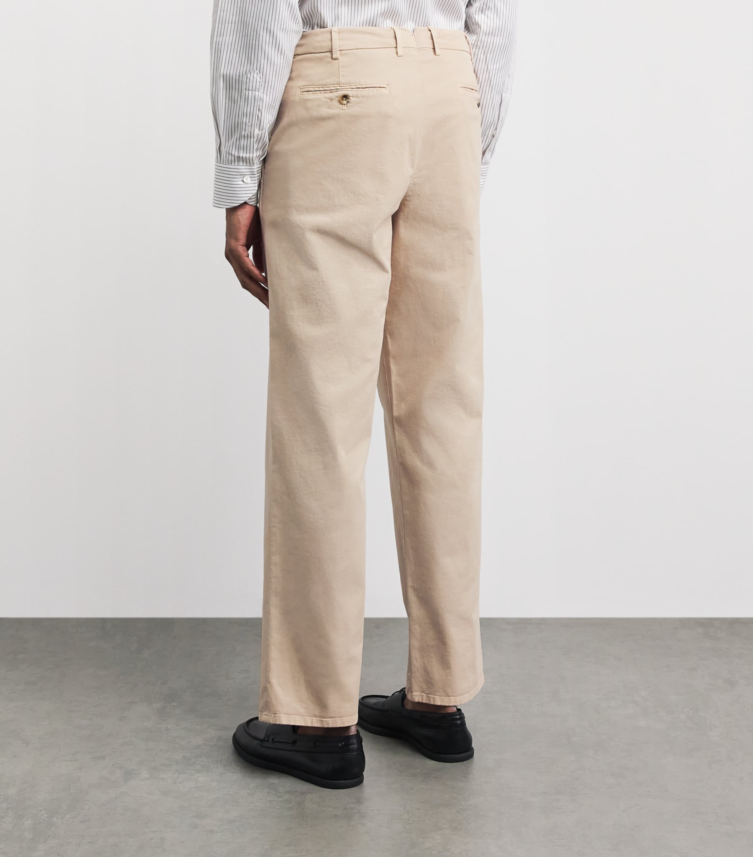Agnona Mens Stretch-Cotton Straight Chinos Beige Image 5