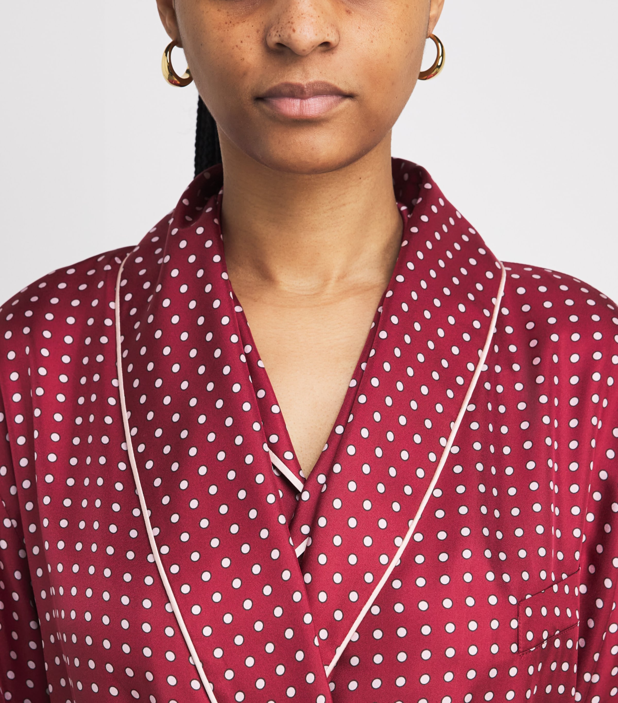 Olivia von Halle Womens Silk Spot Capability Robe Palazzo Image 5