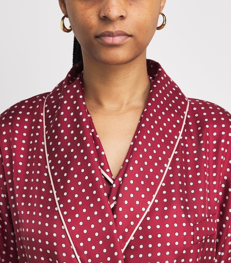 Olivia von Halle Womens Silk Spot Capability Robe Palazzo Image 5