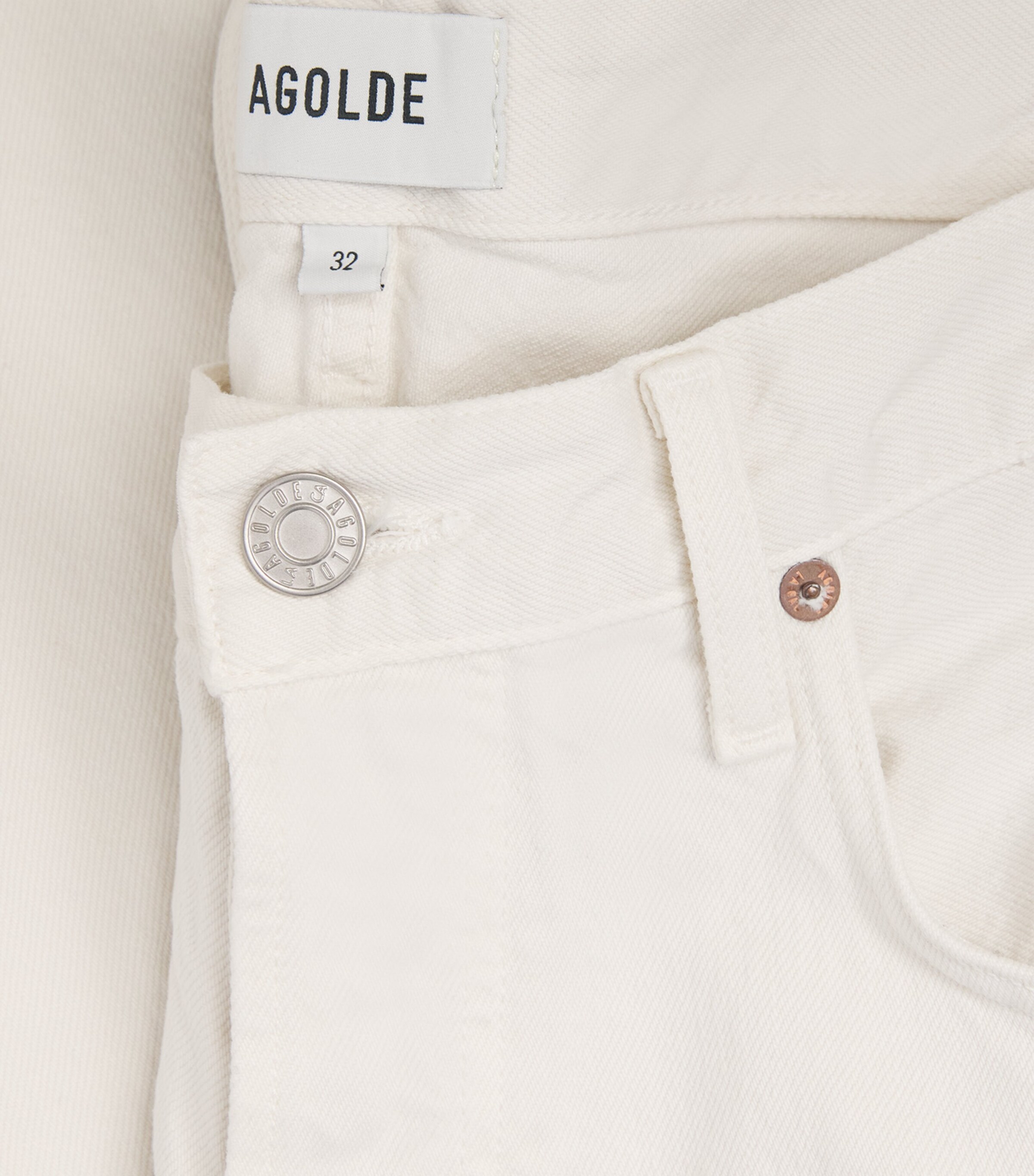 AGOLDE Mens Magnus Straight Jeans Chalk White Image 6
