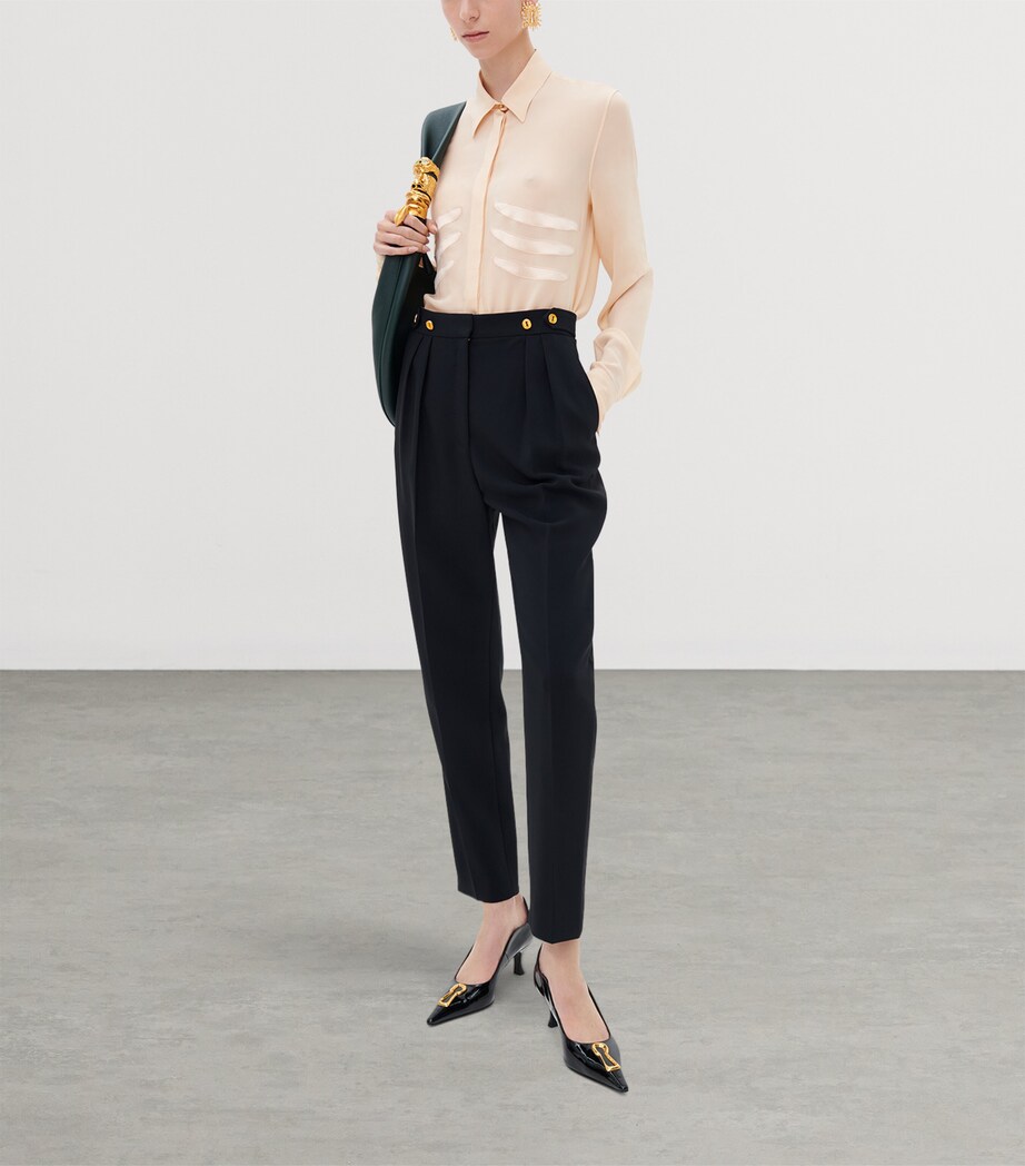 Schiaparelli Womens Silk Trompe-l'Oeil Skeleton Shirt Ecru Image 2