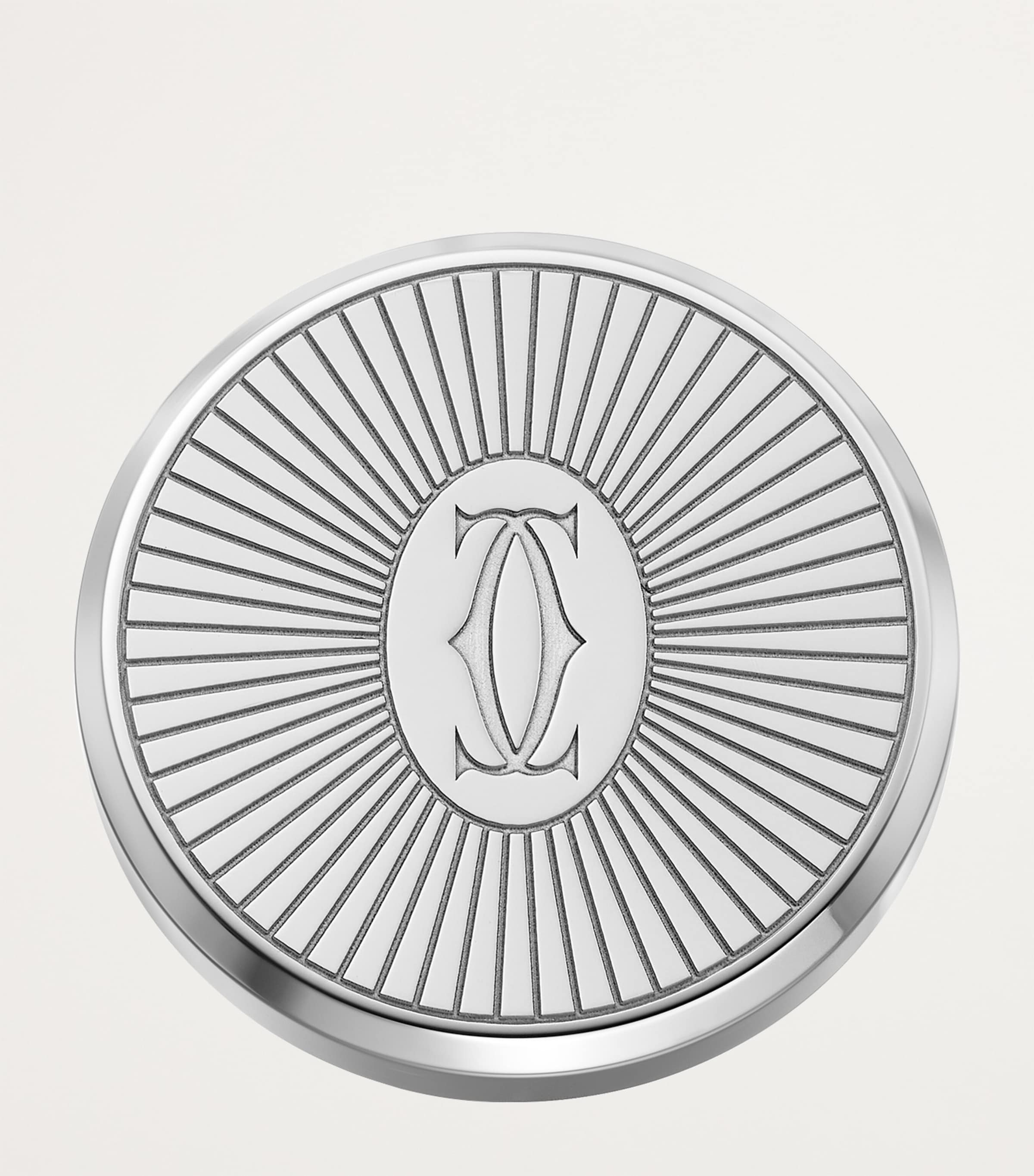 Cartier Mens Sterling Silver Double C de Cartier Cufflinks Silver Image 4