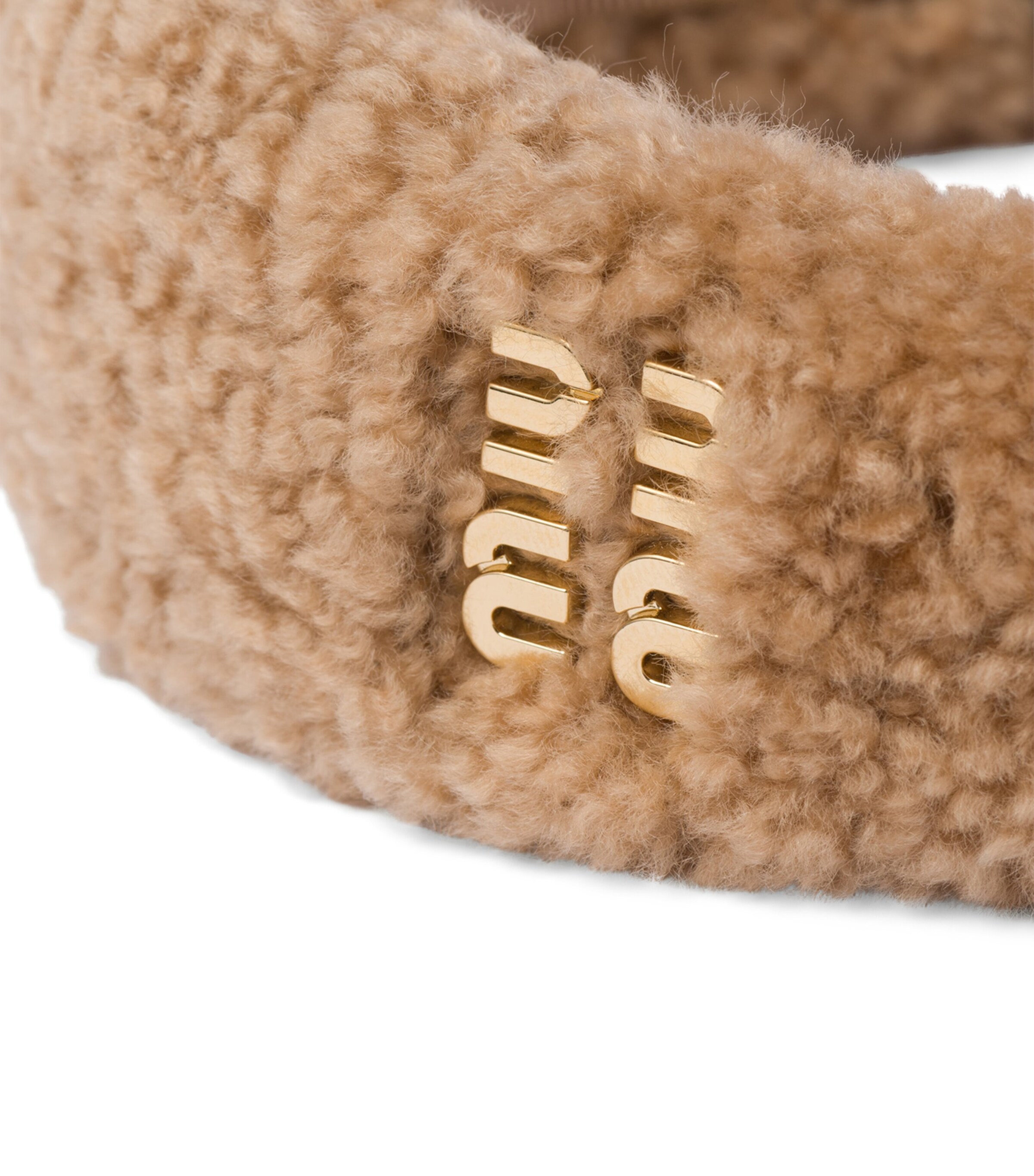 Miu Miu Shearling Logo Headband Image 3