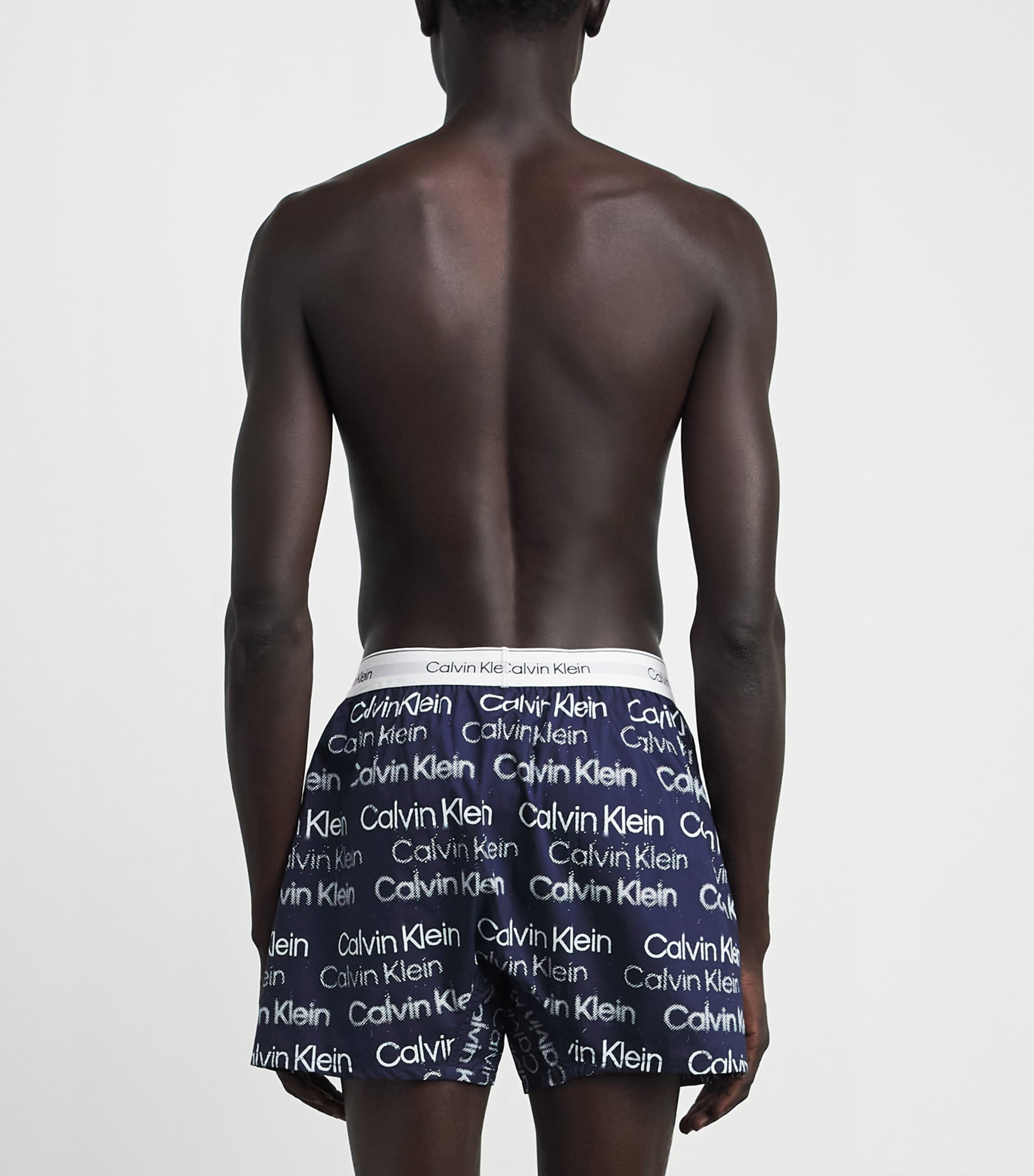 Calvin Klein Mens Cotton Poplin Logo Pyjama Shorts Sequin Logo Spe Image 3