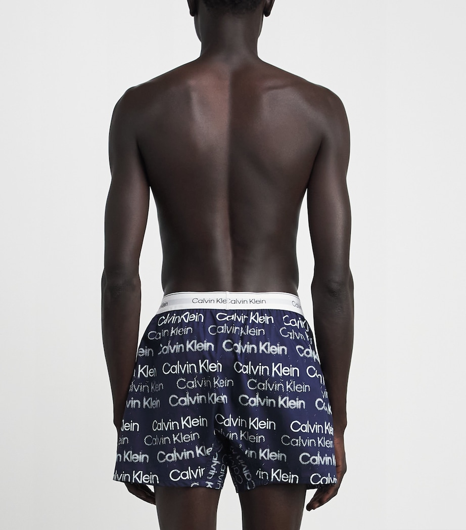 Calvin Klein Mens Cotton Poplin Logo Pyjama Shorts Sequin Logo Spe Image 3