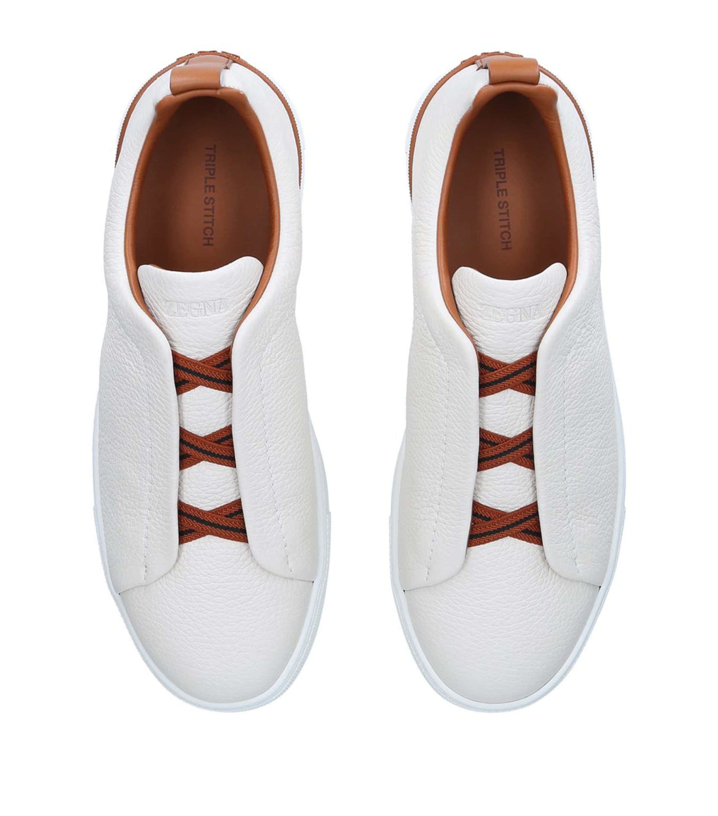 Leather Triple Stitch Sneakers BONE/COMB Image 4