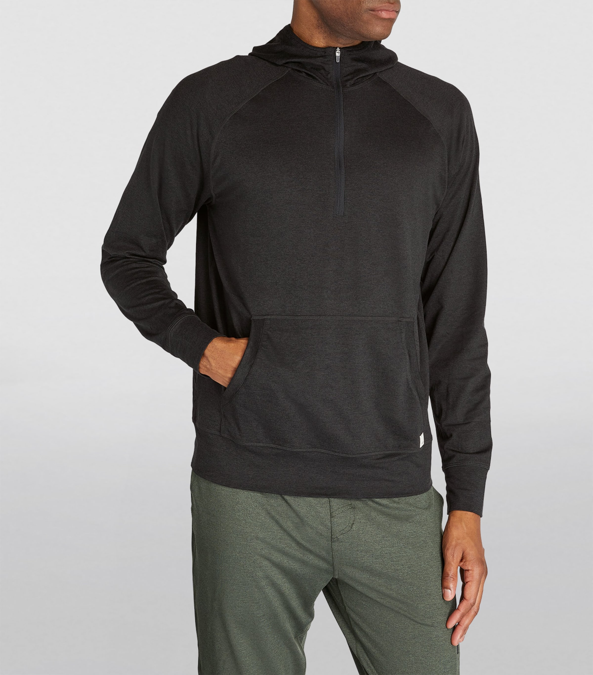 Ponto Performance Half-Zip Hoodie BLACK HEATHER - BLK Image 3