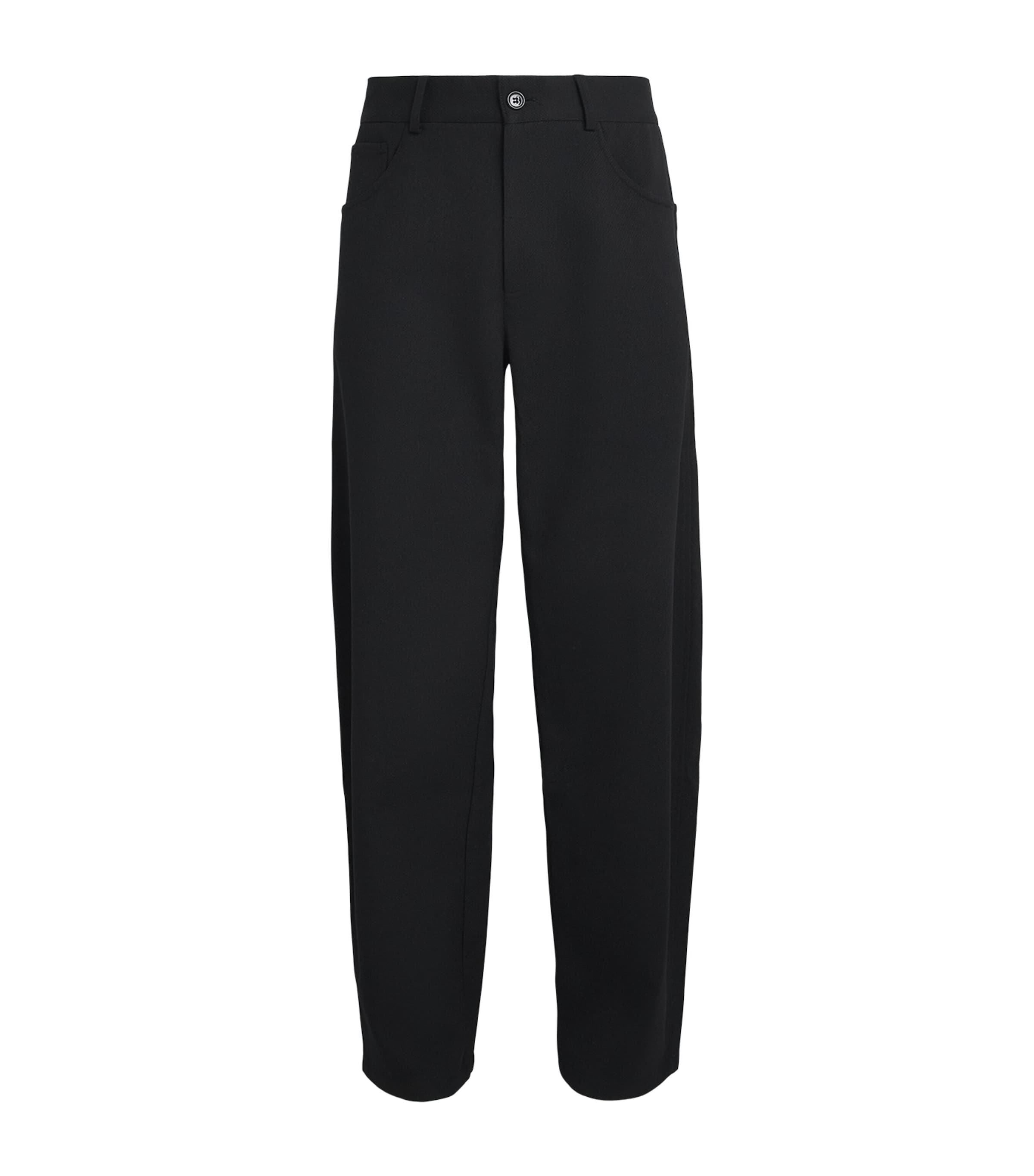Séfr Mens Barrel-Leg Oktai Trousers Sturdy Black Twill Image 1