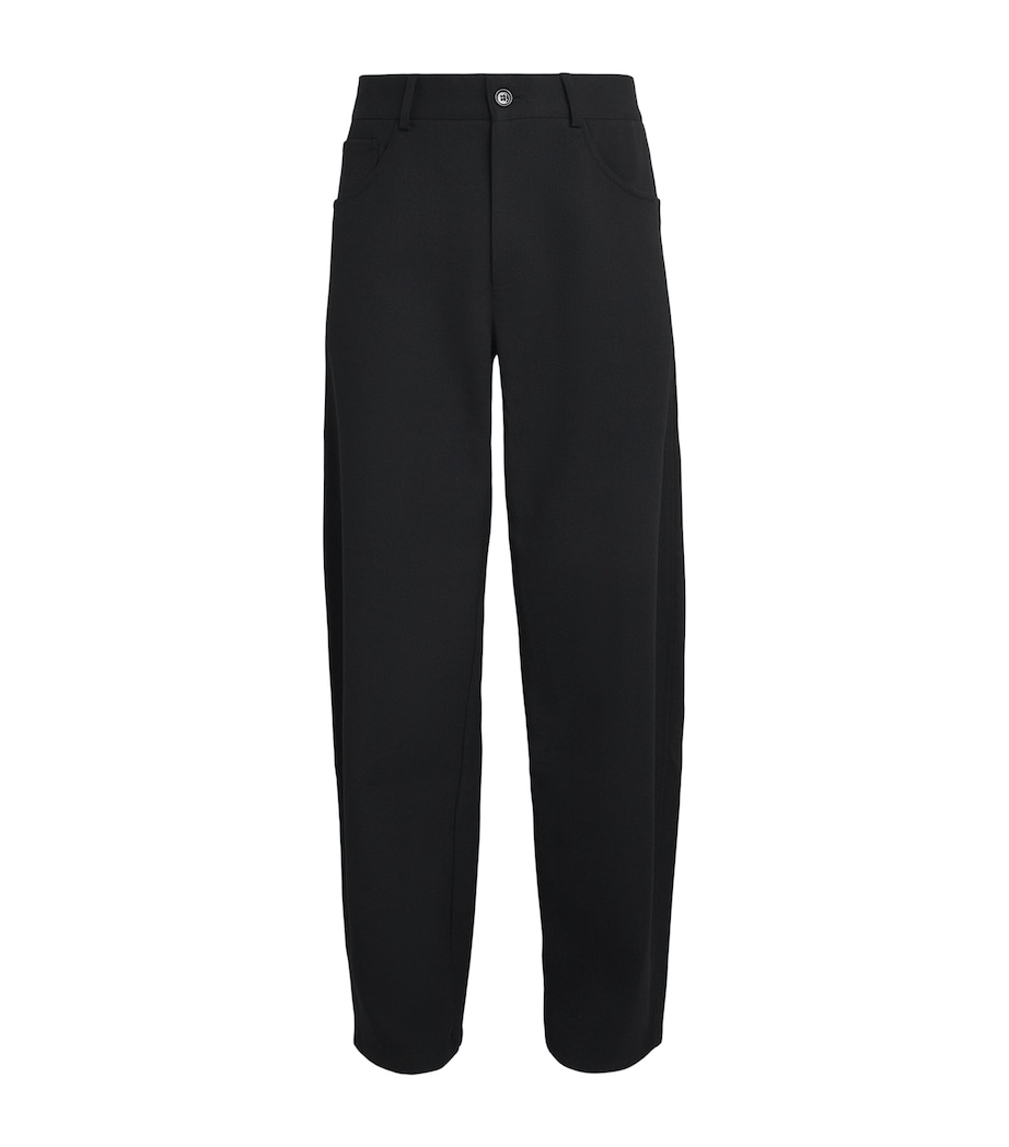 Séfr Mens Barrel-Leg Oktai Trousers Sturdy Black Twill Image 1
