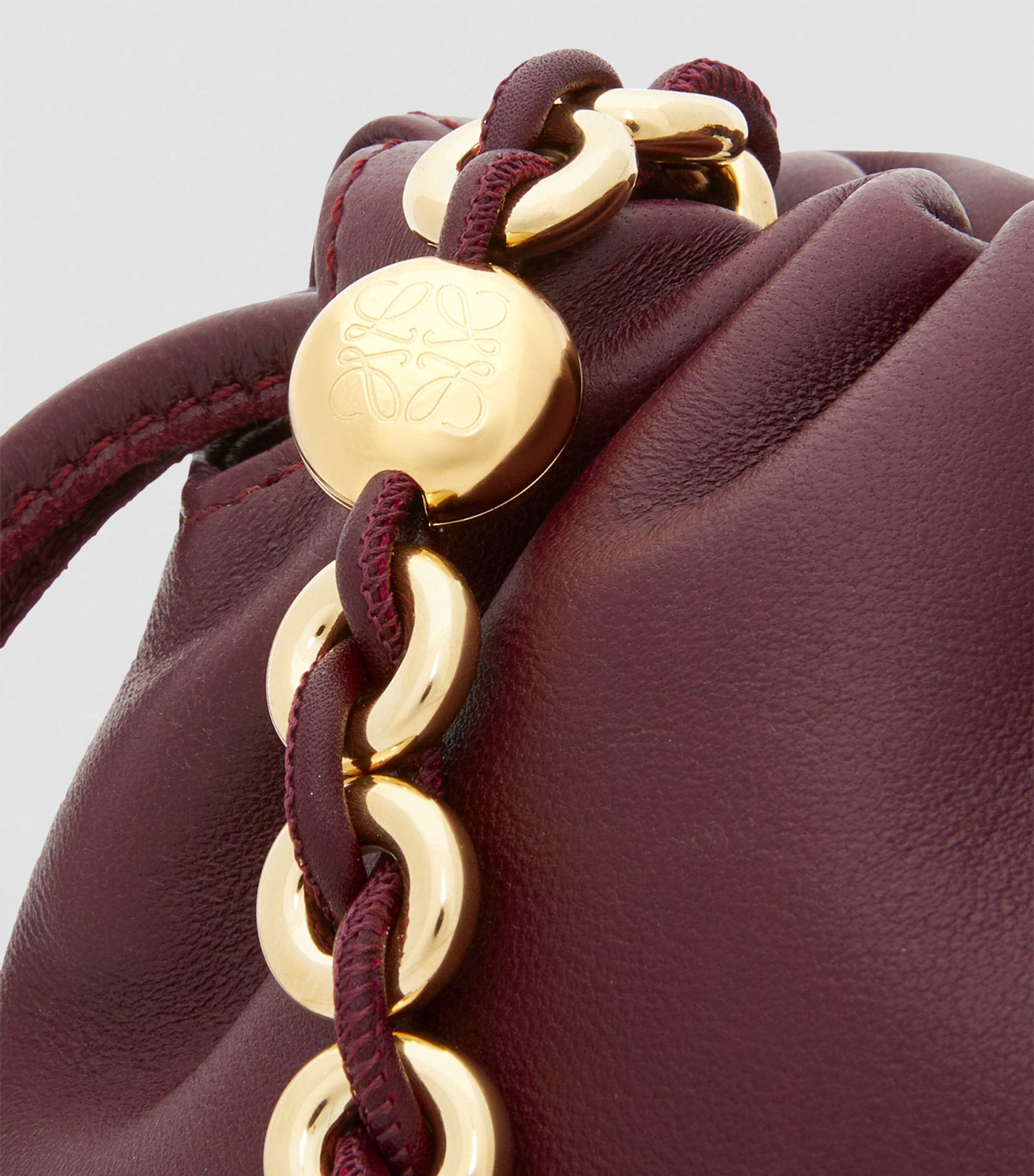 LOEWE Leather Flamenco Purse Dark Burgundy Image 9