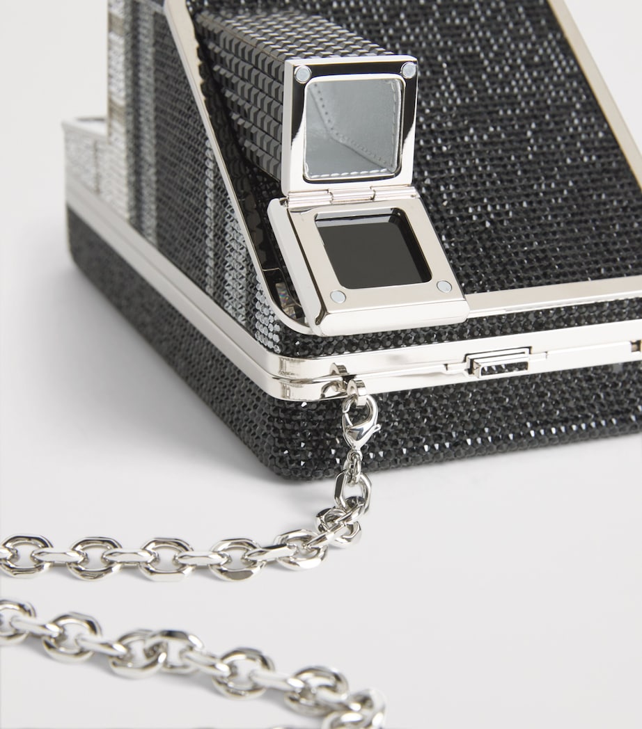 Crystal-Embellished Image Clutch Bag SJTMT SILVER JET MLT Image 6