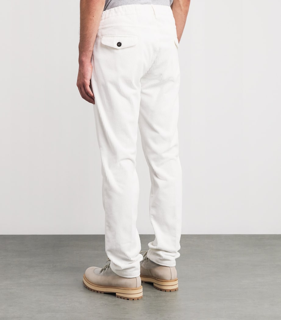 Cotton Corduroy Drawstring Straight Trousers BIANCO Image 4