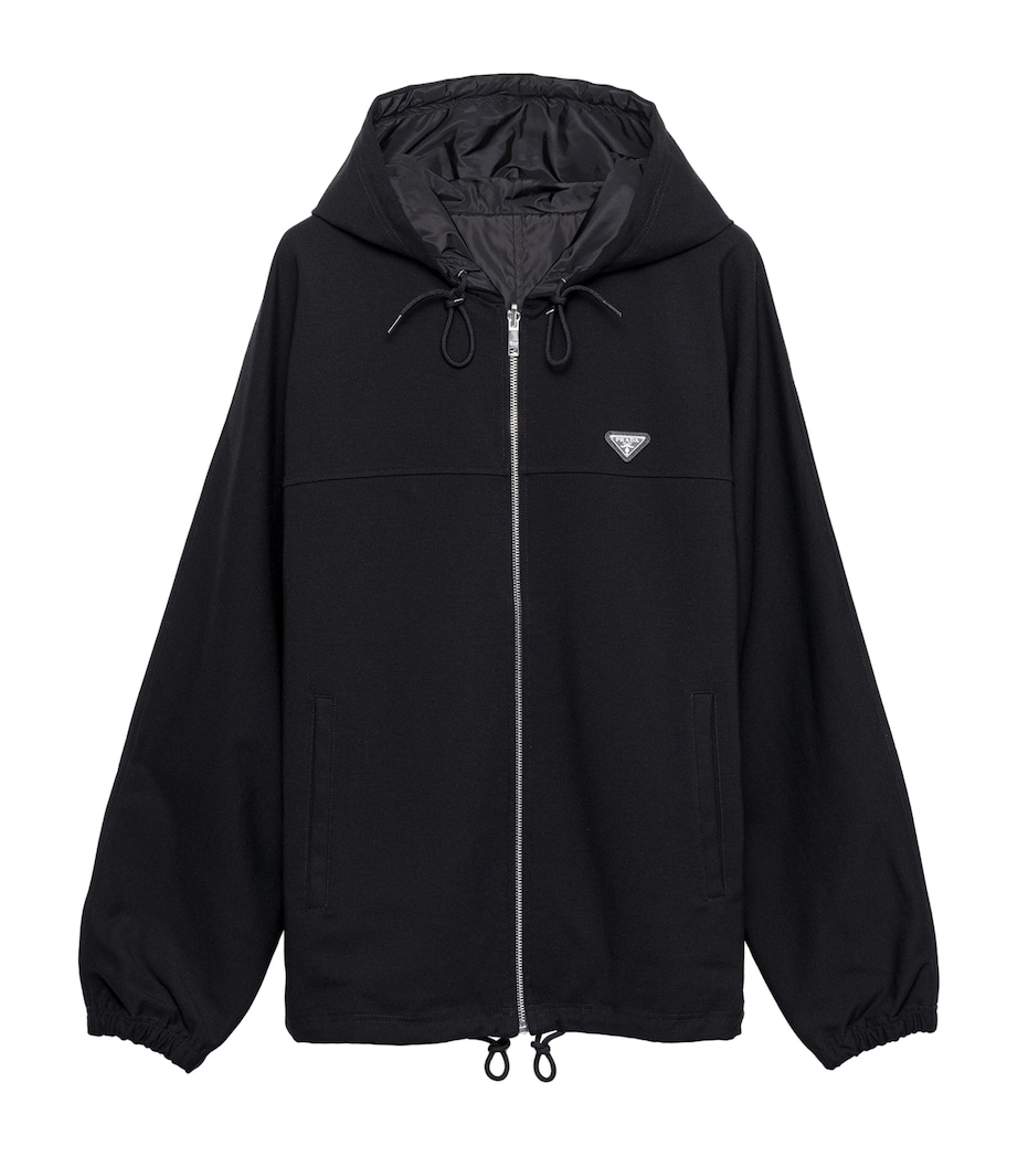 Prada Mens Technical Hooded Jacket Black Image 1