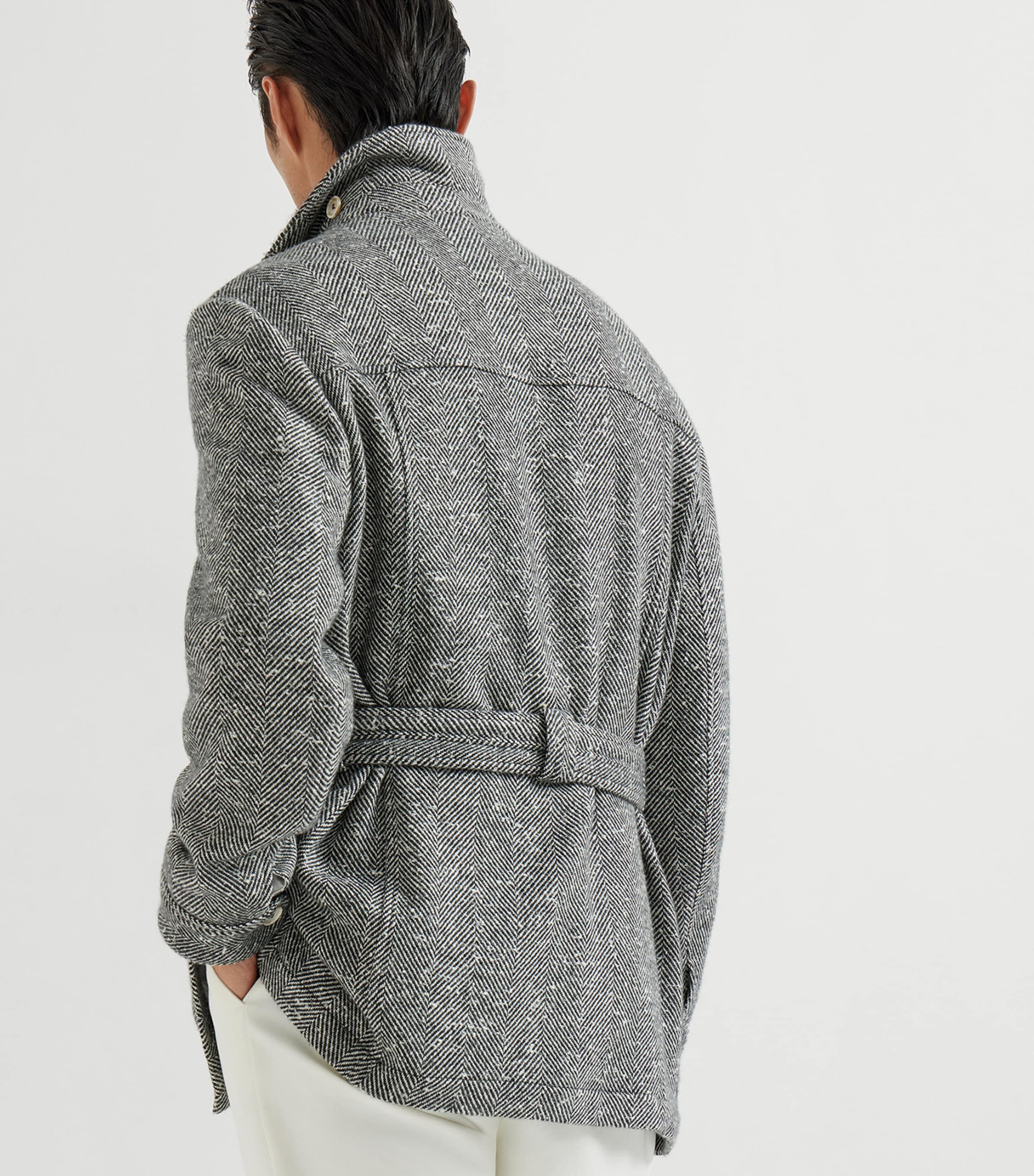 Cashmere Herringbone Safari Jacket CJM22 Image 5