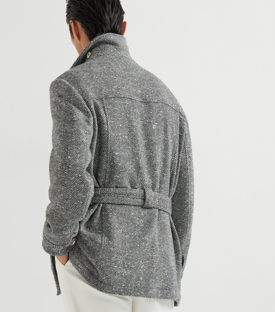 Cashmere Herringbone Safari Jacket CJM22 Image 5