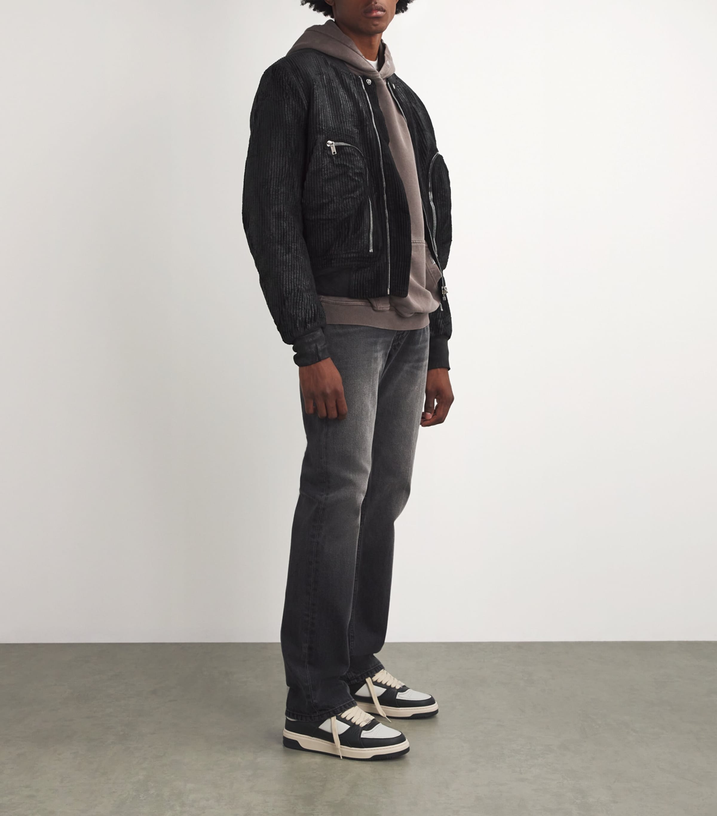 Represent Leather Apex Low-Top Sneakers Black/vintage White Image 2