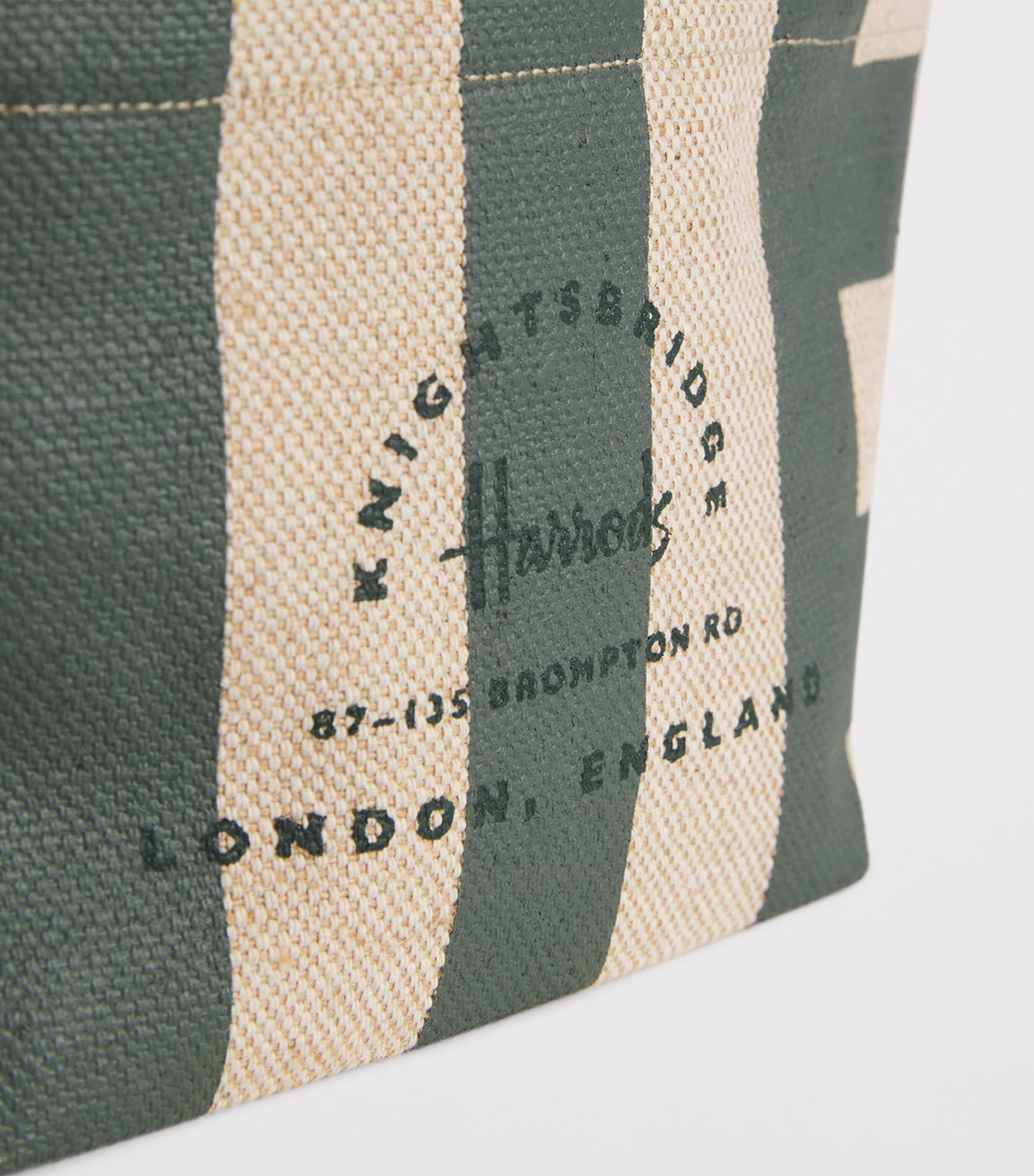 Mini Children’s Striped Tote bag HARRODS GREEN Image 4