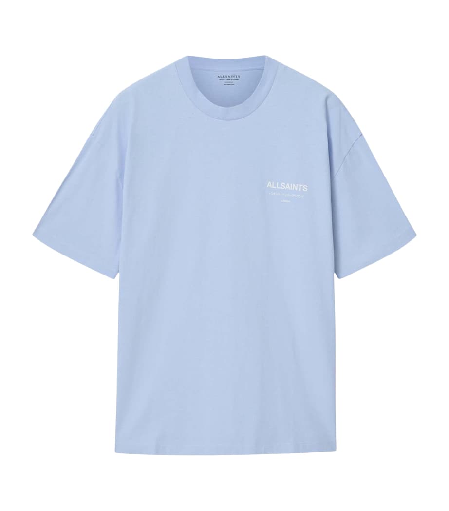 AllSaints Mens Organic Cotton Underground T-Shirt Villa Blue Image 1