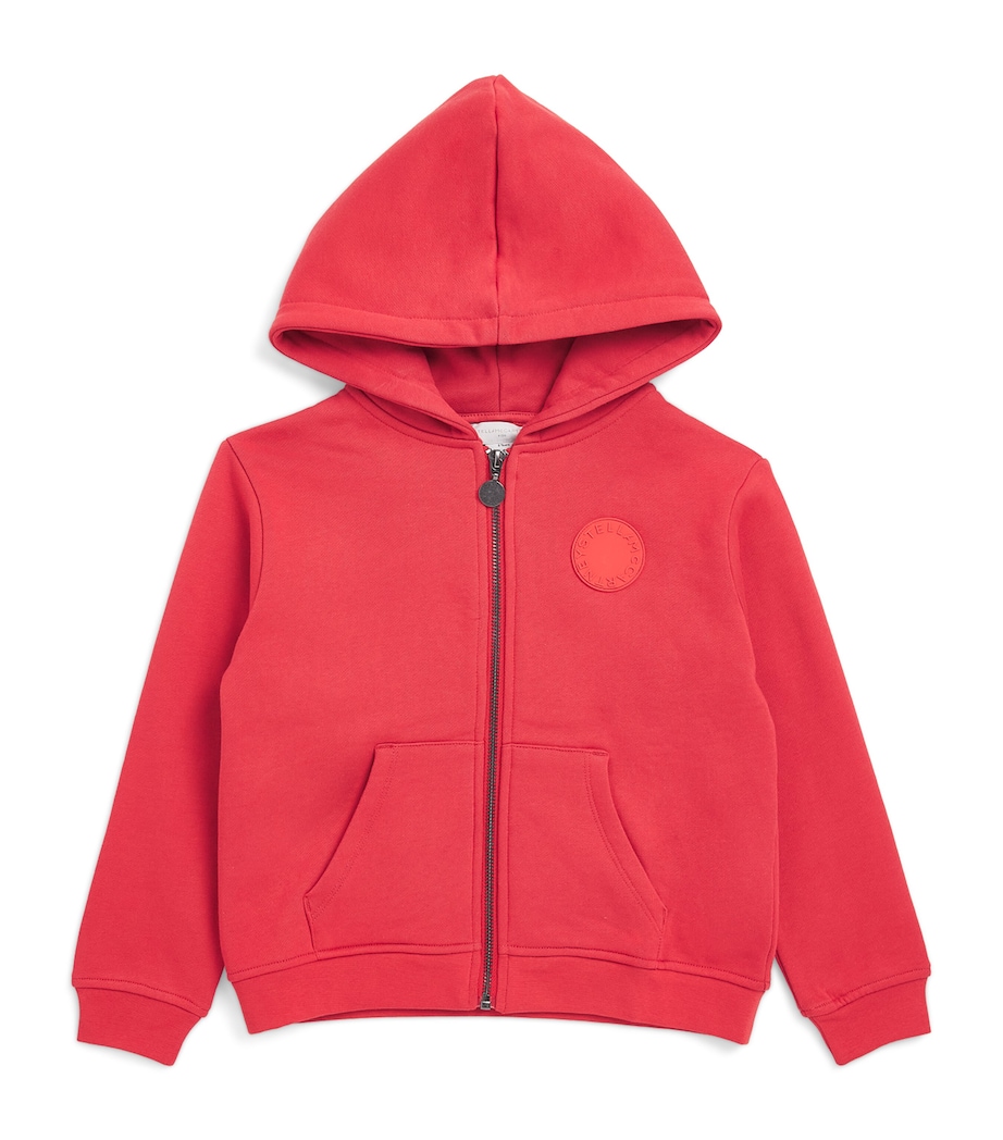 Stella McCartney Kids Cotton Zip-Up Hoodie (3-14 Years) Red Image 1
