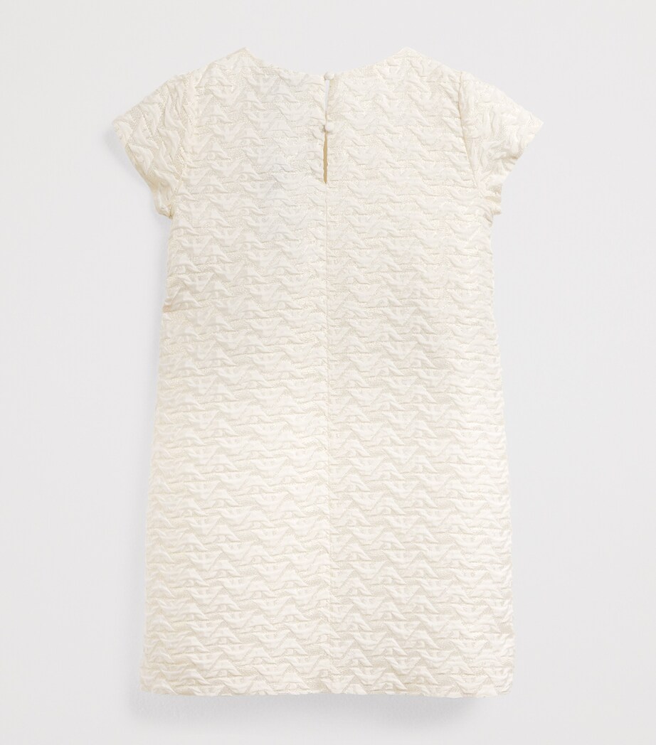 Cloque Logo Dress (4-14 Years) M0015WHITE/GOLD Image 2