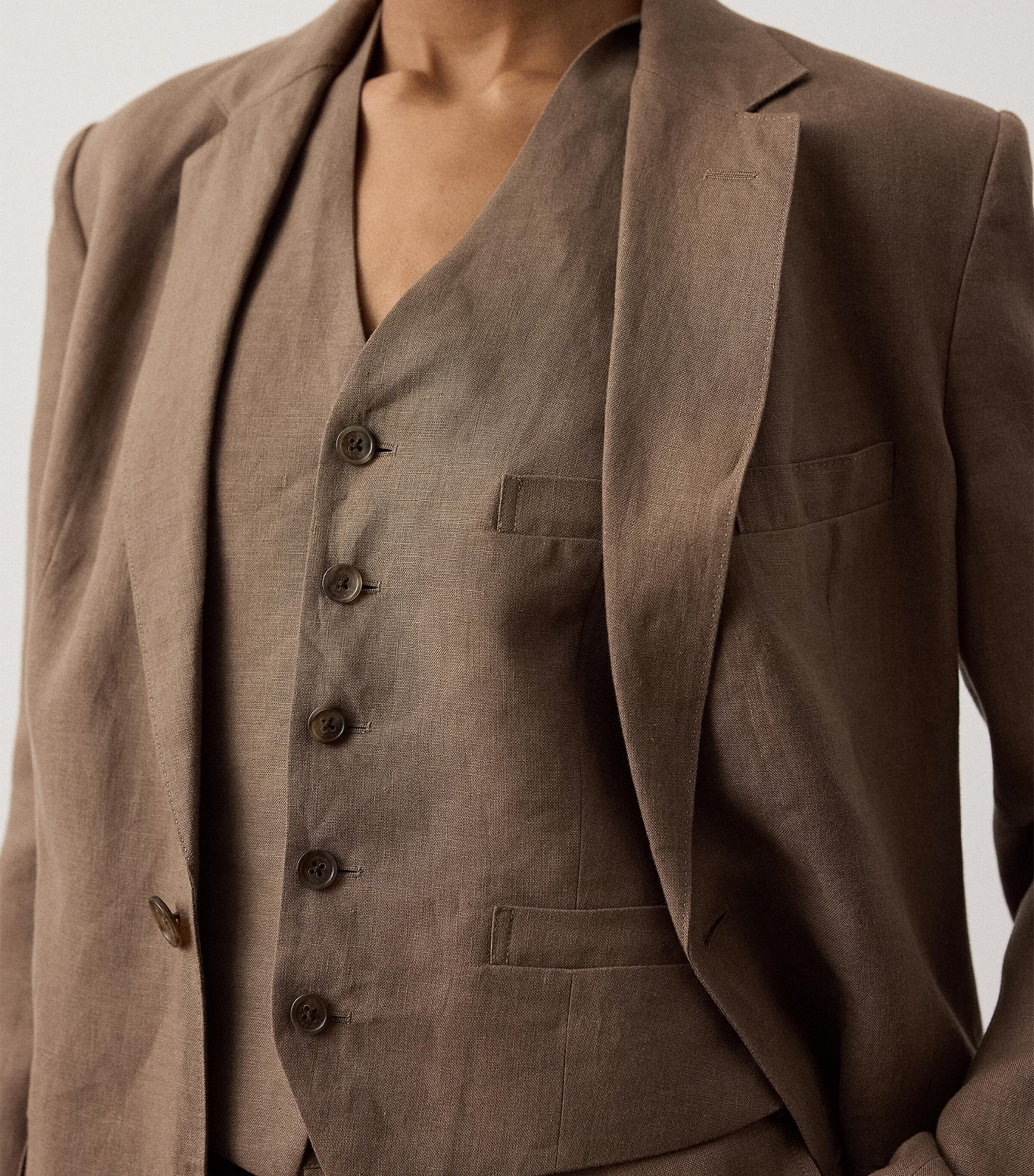 Ralph Lauren Collection Womens Linen Jaiden Waistcoat Portobello Image 4