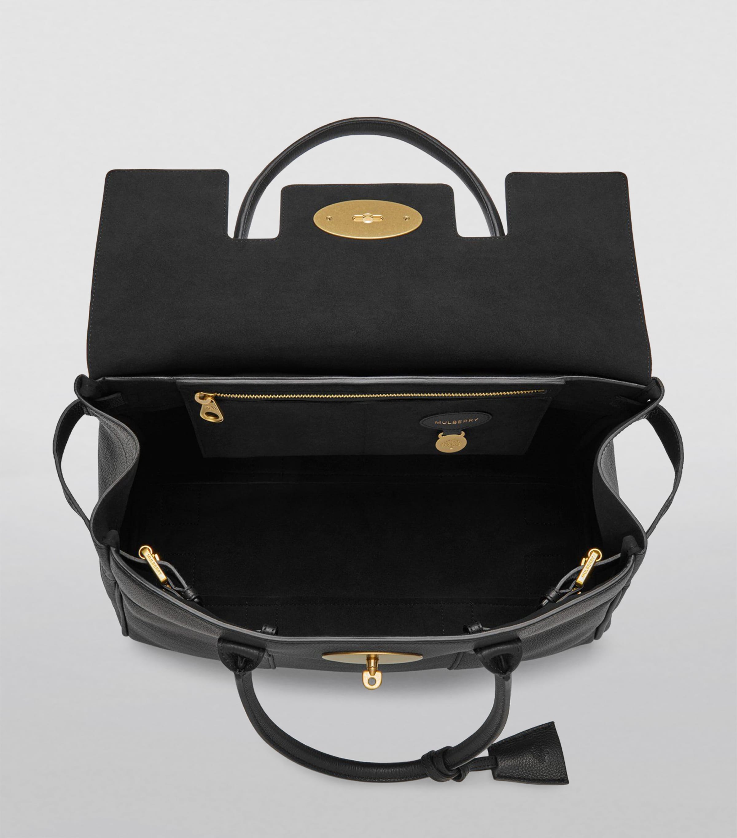 Leather Bayswater Shoulder Bag BLACK-BRASS Image 5