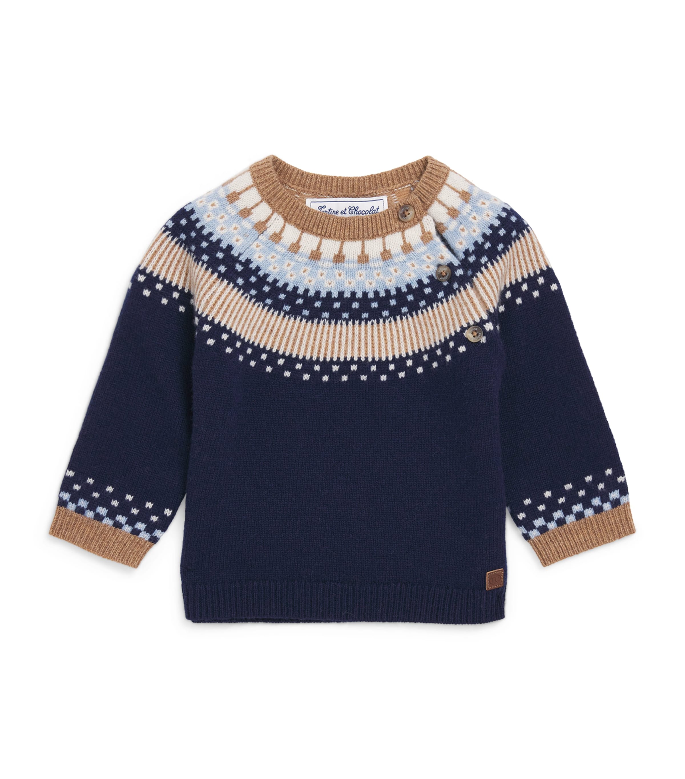 Tartine Et Chocolat Wool Fair Isle Sweater In Multi