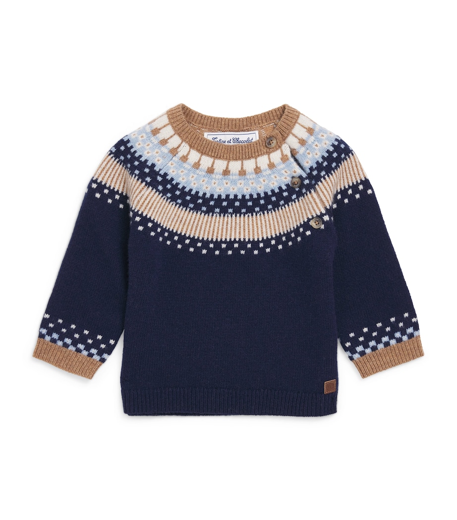 Wool Fair Isle Sweater (3 Months-4 Years) 4MARINE Image 1