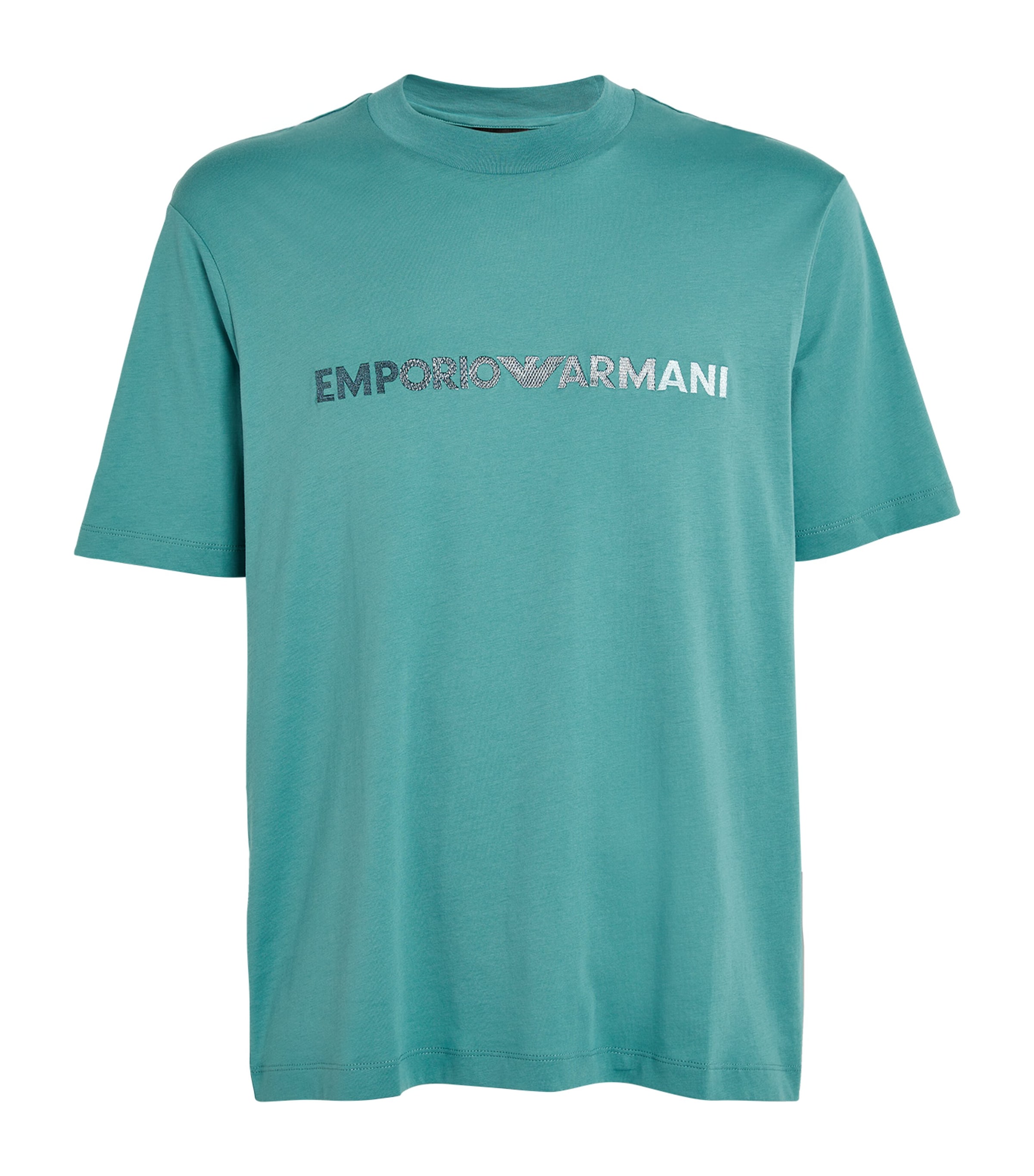 Emporio Armani Man T-shirt Turquoise Size S Cotton