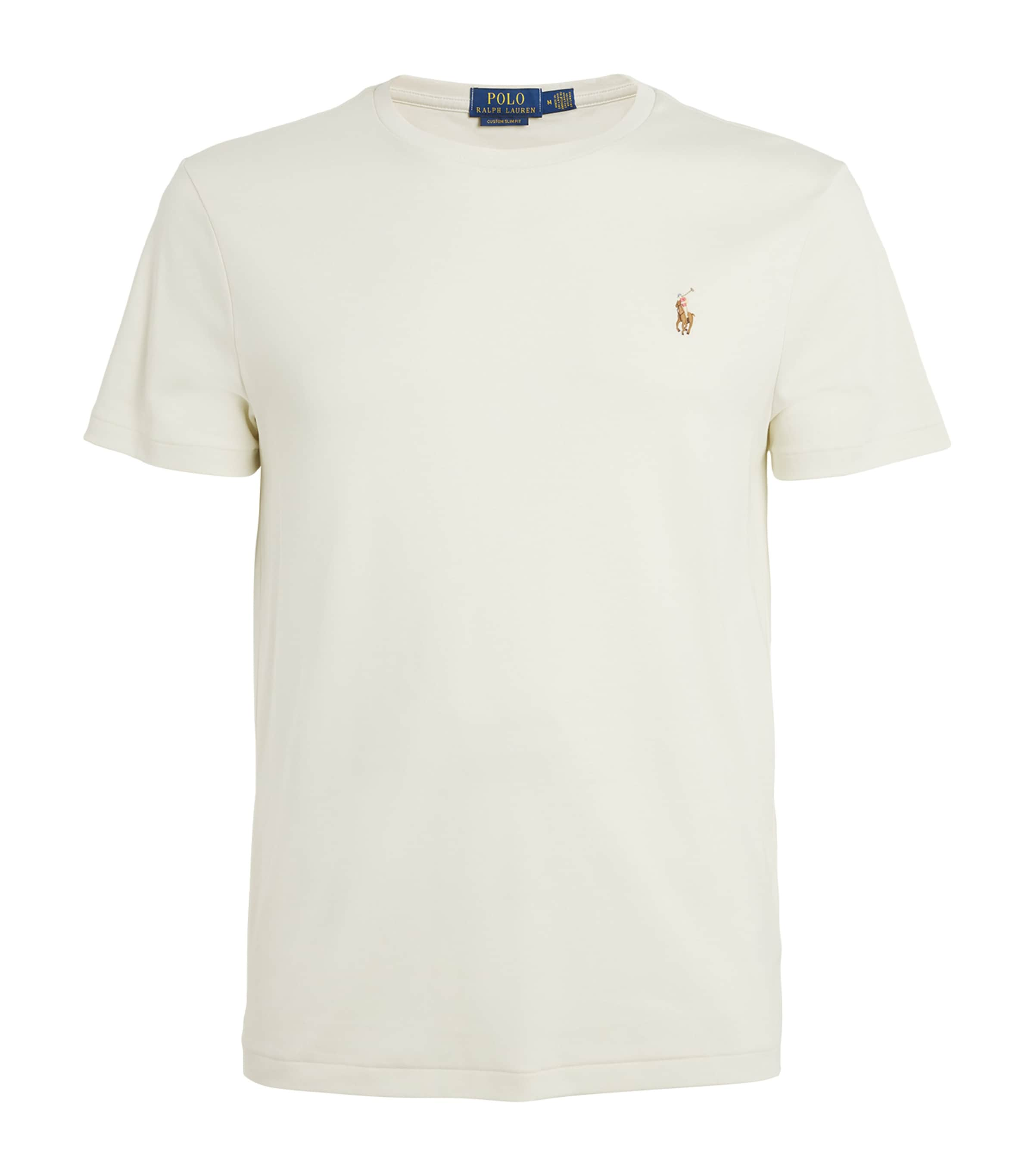 Shop Polo Ralph Lauren Pima Cotton T-shirt In Beige