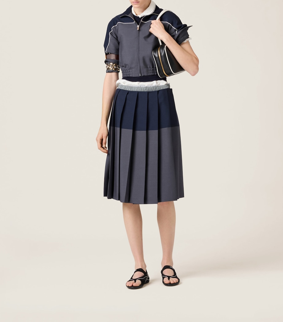 Mohair-Wool Pleated Midi Skirt F0EVW Image 2