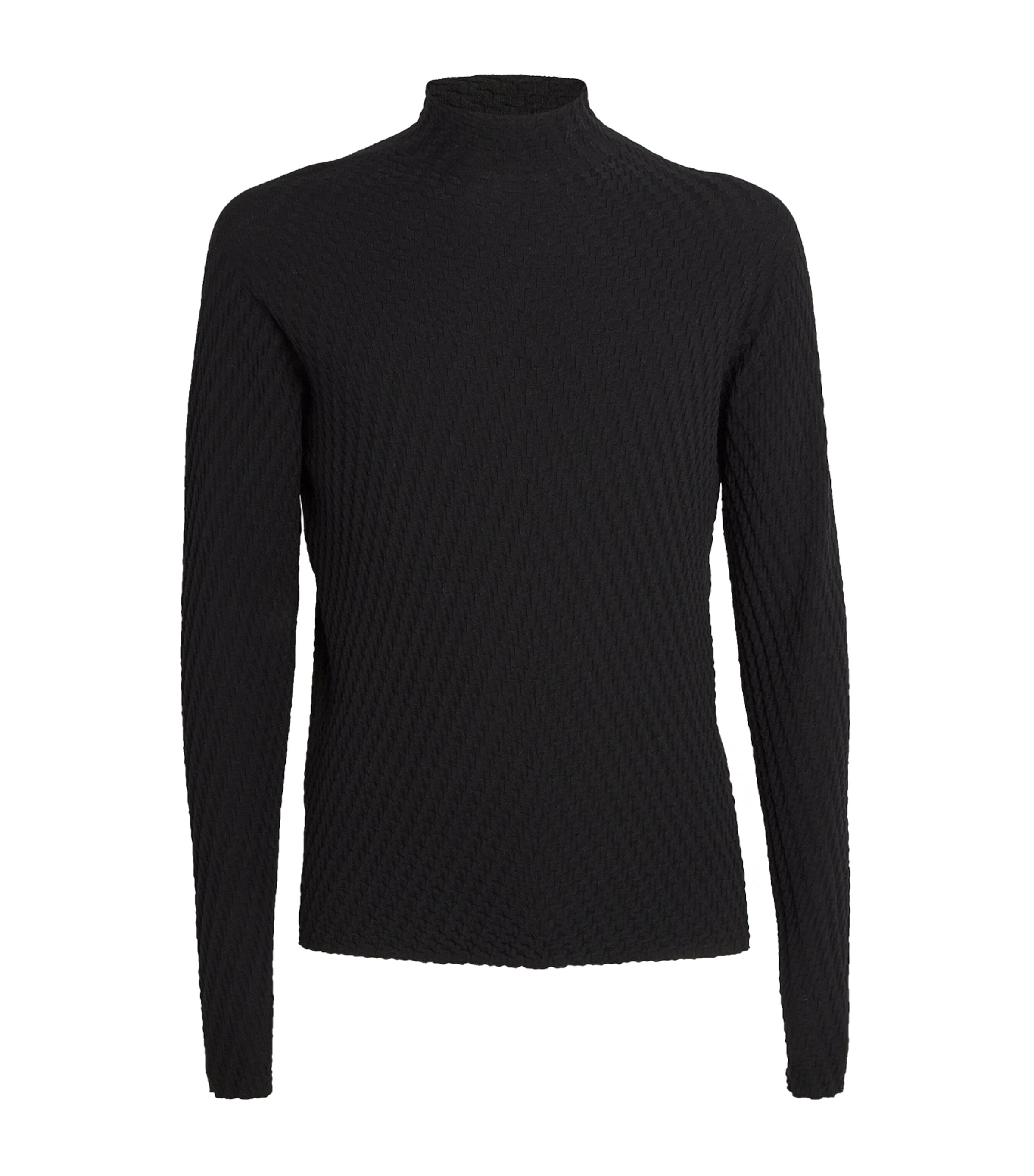 Giorgio Armani Virgin Wool-blend Sweater In Black