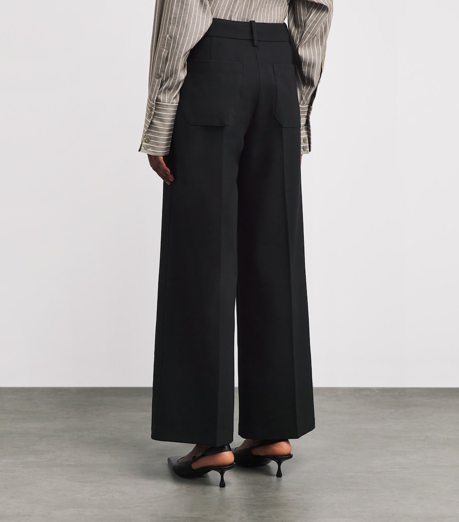 Wide-Leg Palazzo Trousers BLK Image 4