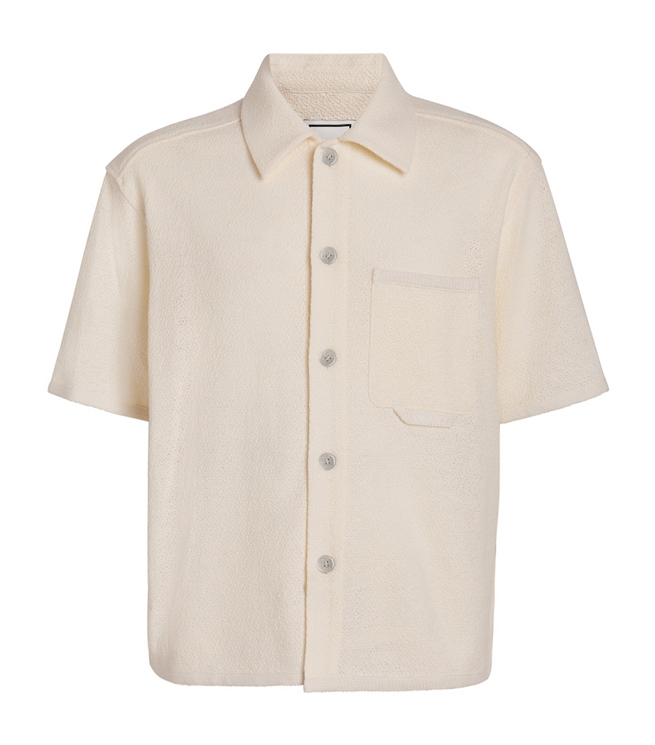 Wooyoungmi Mens Seersucker Short-Sleeve Shirt White Image 1