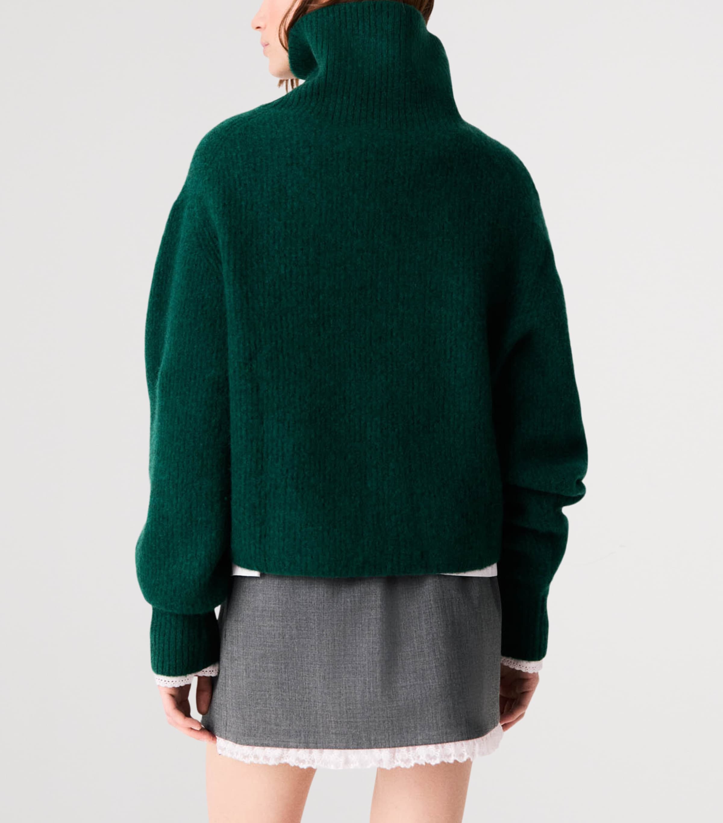 Maje Womens Yak-Blend Rollneck Sweater Bottle Green Image 4