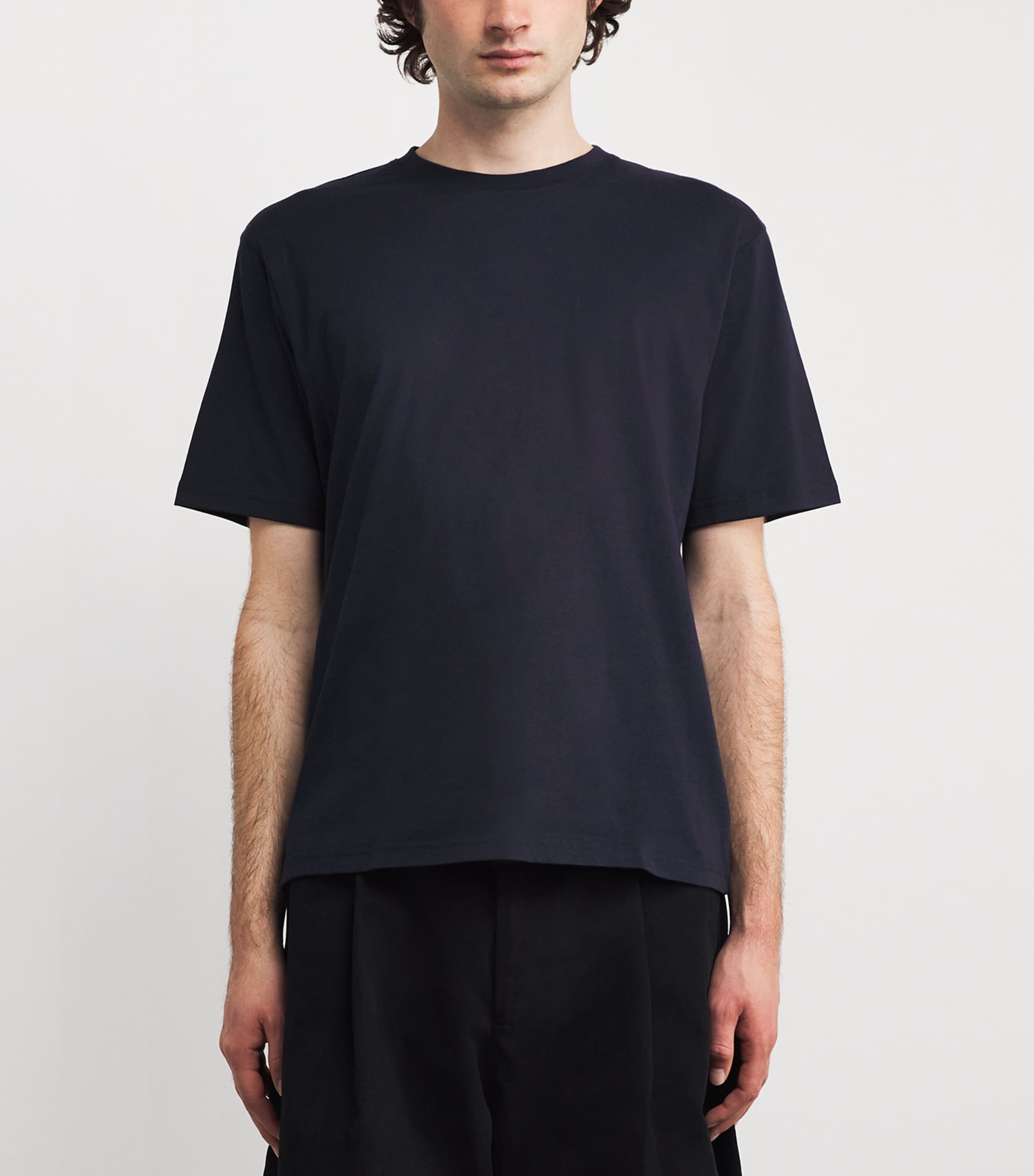 Cotton Bric T-Shirt NAVY Image 3