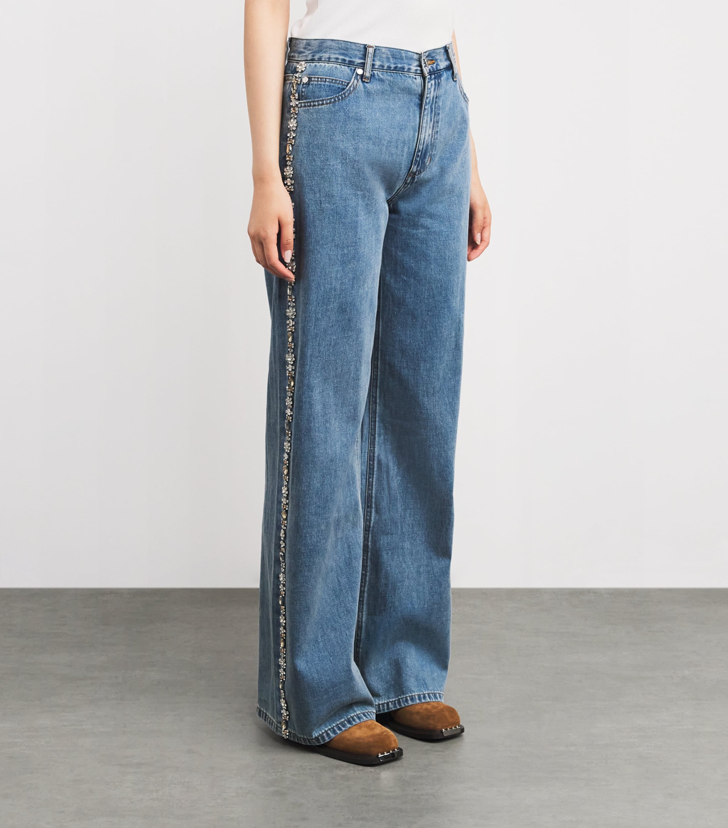 Embellished Straight Jeans BLUE JEAN Image 3