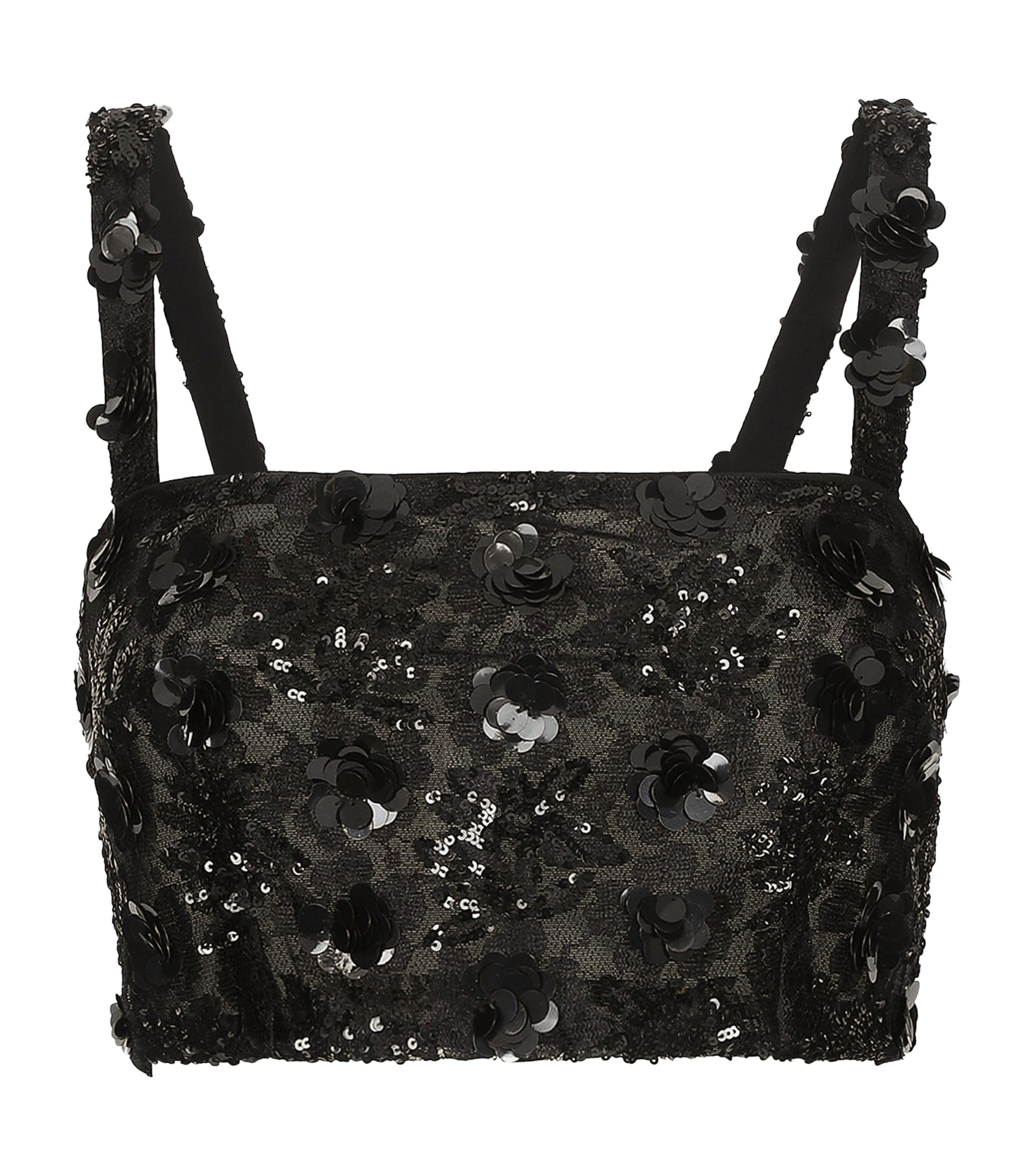 Dolce & Gabbana Bralette Top With Sequin Embroidery