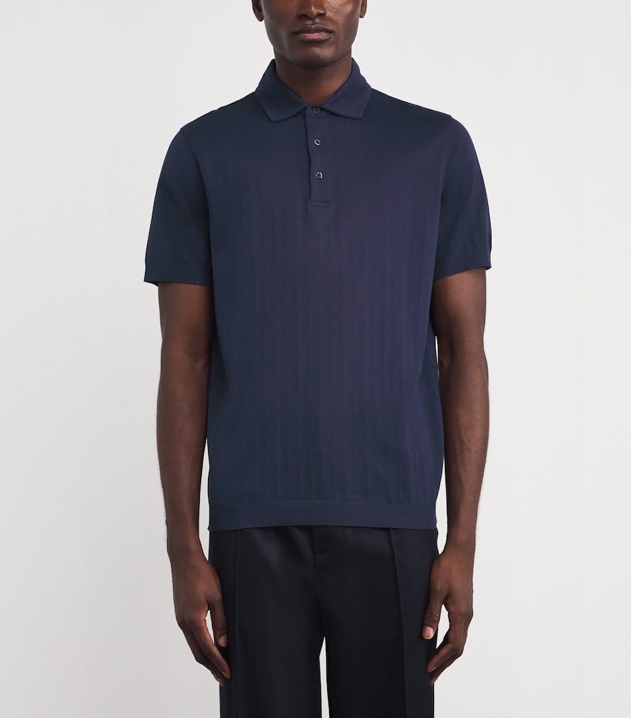 Cotton Jersey Polo Shirt 1 NAVY BLUE Image 3