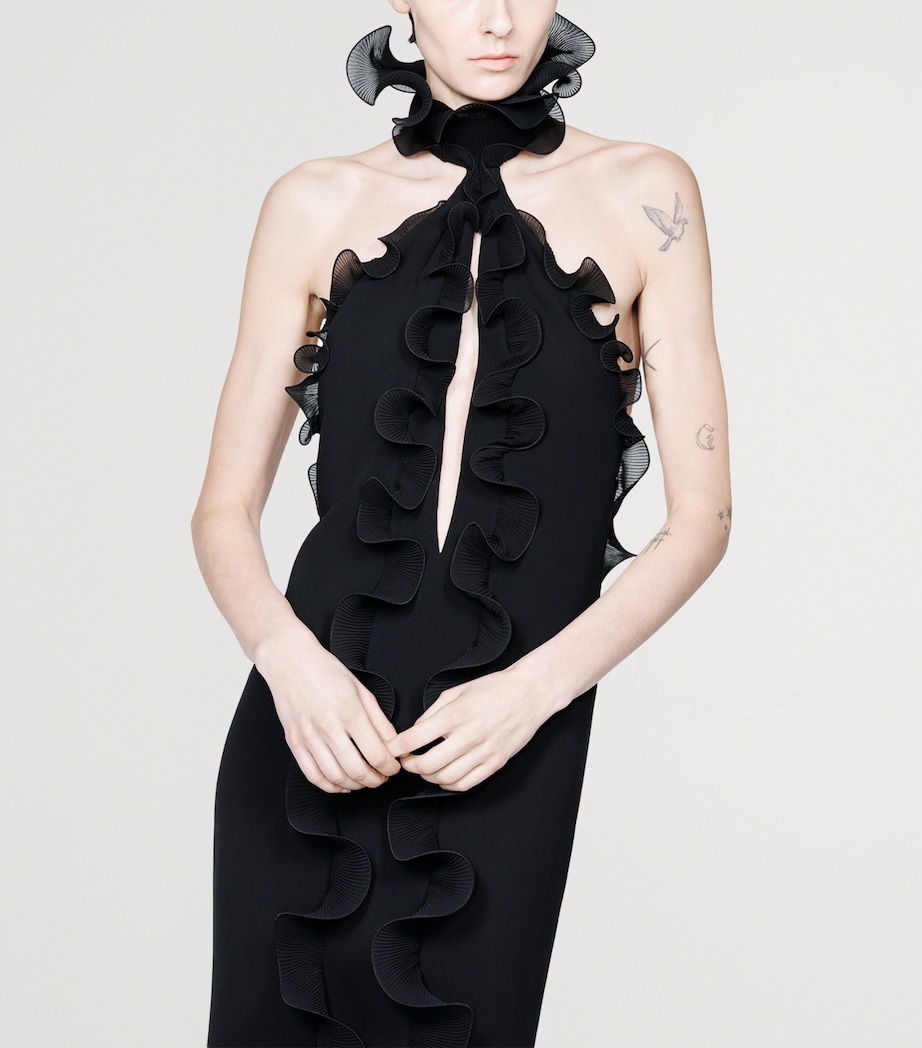 TOM FORD Womens Silk Crepe Ruffle Maxi Dress Naa Image 3
