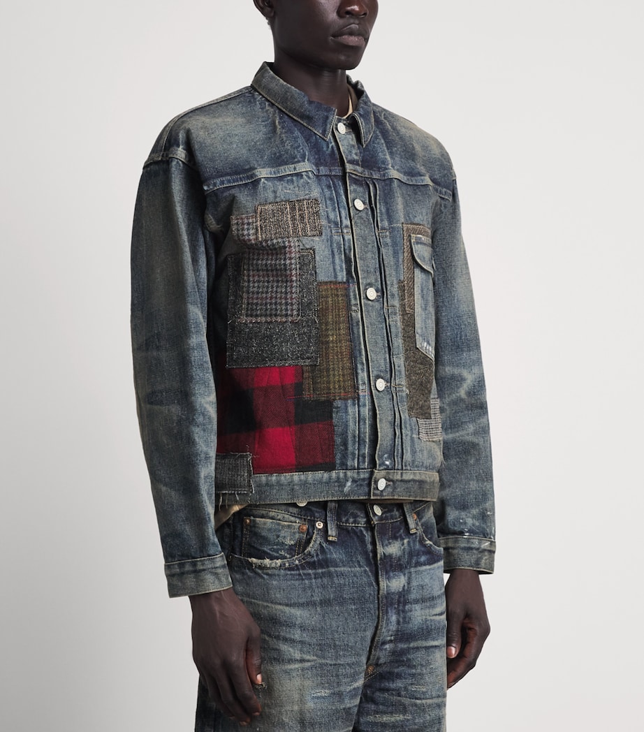 Junya Watanabe MAN Mens Patchwork Denim Jacket Indigo X Mix Image 4