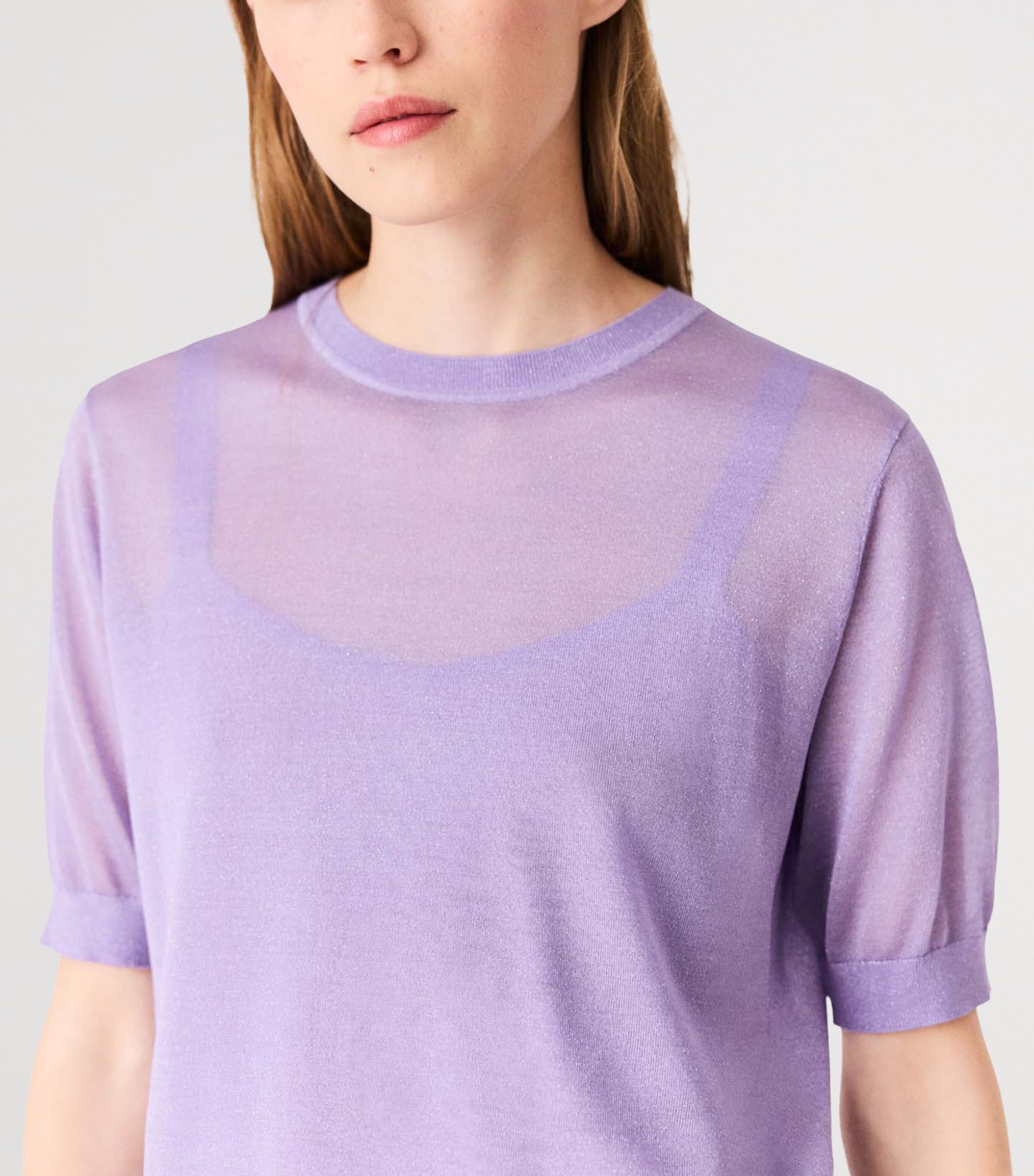 Maje Womens Knit T-Shirt and Cami Top Set Parma Violet Image 8