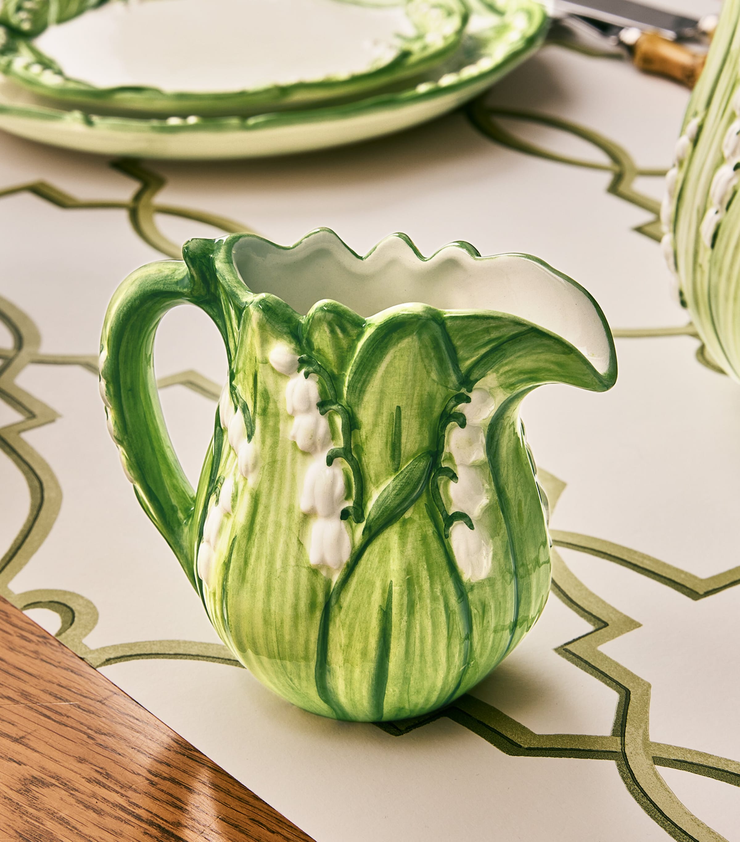 Lilly Of The Valley Milk Pot (8cm) WHITE/GREEN Image 4