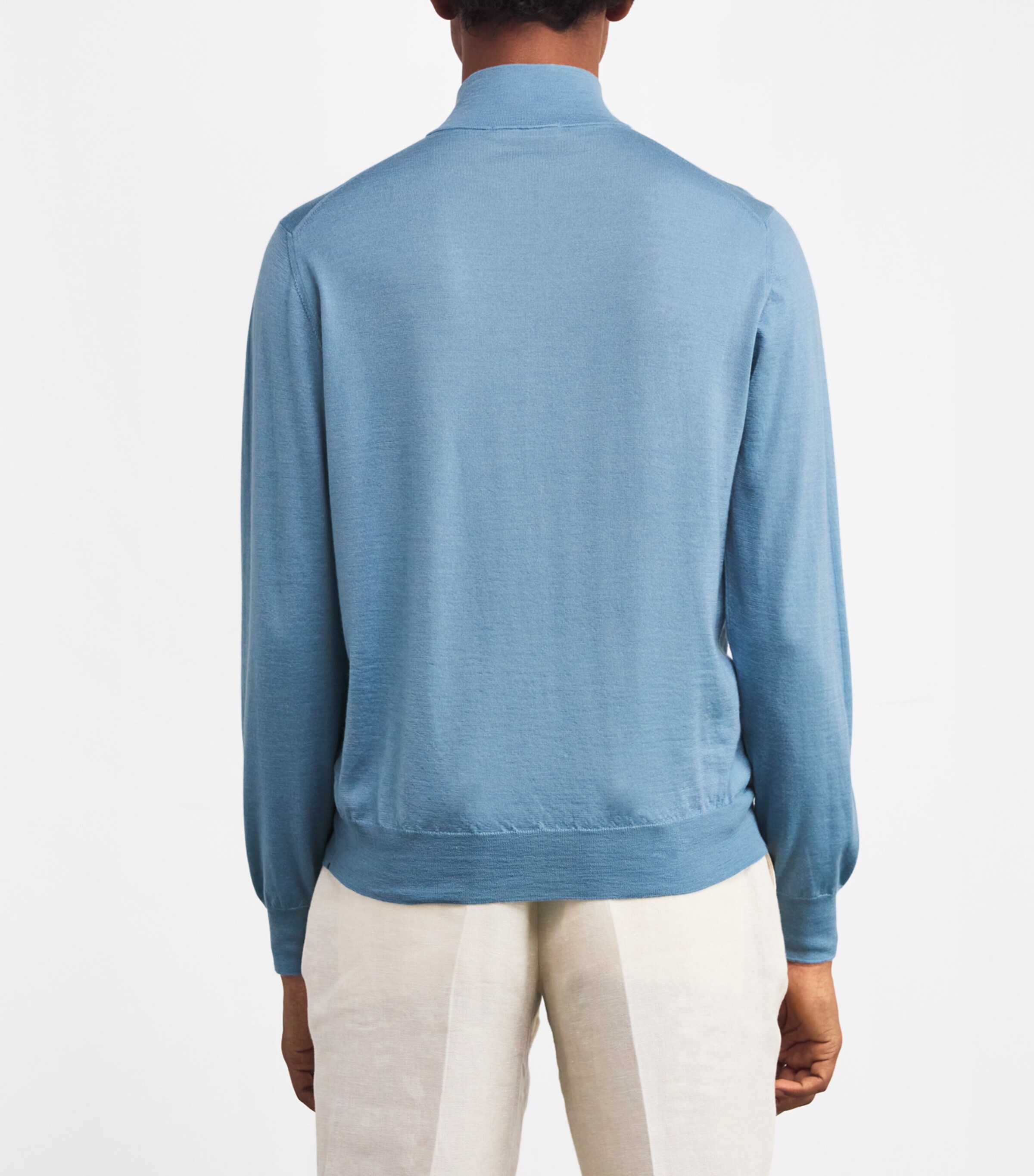 Fioroni Cashmere Mens Cashmere-Silk Quarter-Zip Sweater Orizzonte Image 4