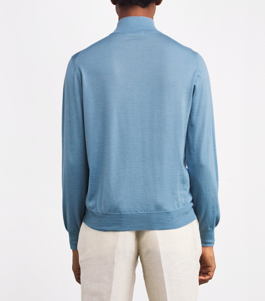 Fioroni Cashmere Mens Cashmere-Silk Quarter-Zip Sweater Orizzonte Image 4