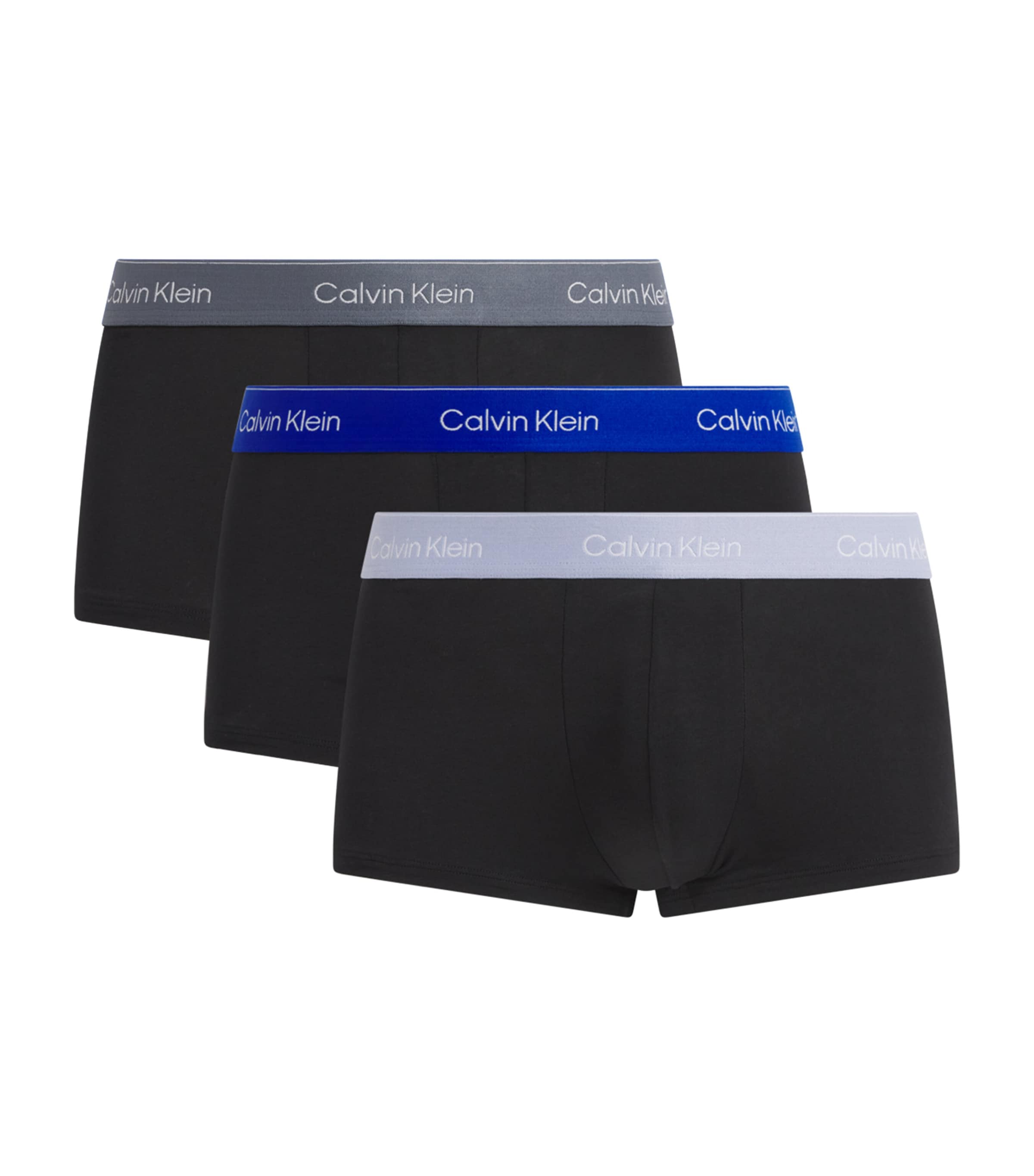 Cotton Stretch Low Rise Icon Boxers (Pack of 3) BLACK W/ ROYALTY WB Image 1