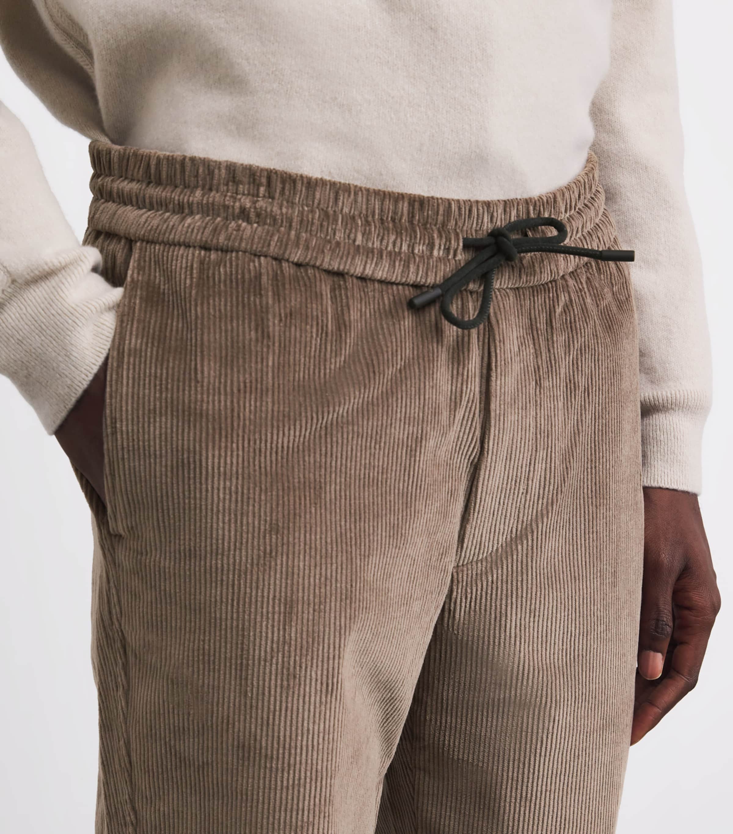 Cotton-Blend Corduroy Drawstring Trousers STEEL GREY N21 Image 6