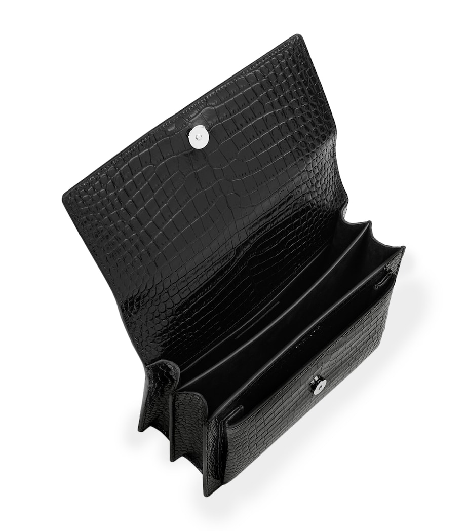 Medium Sunset Croc-Embossed Shoulder Bag 1000 Image 4